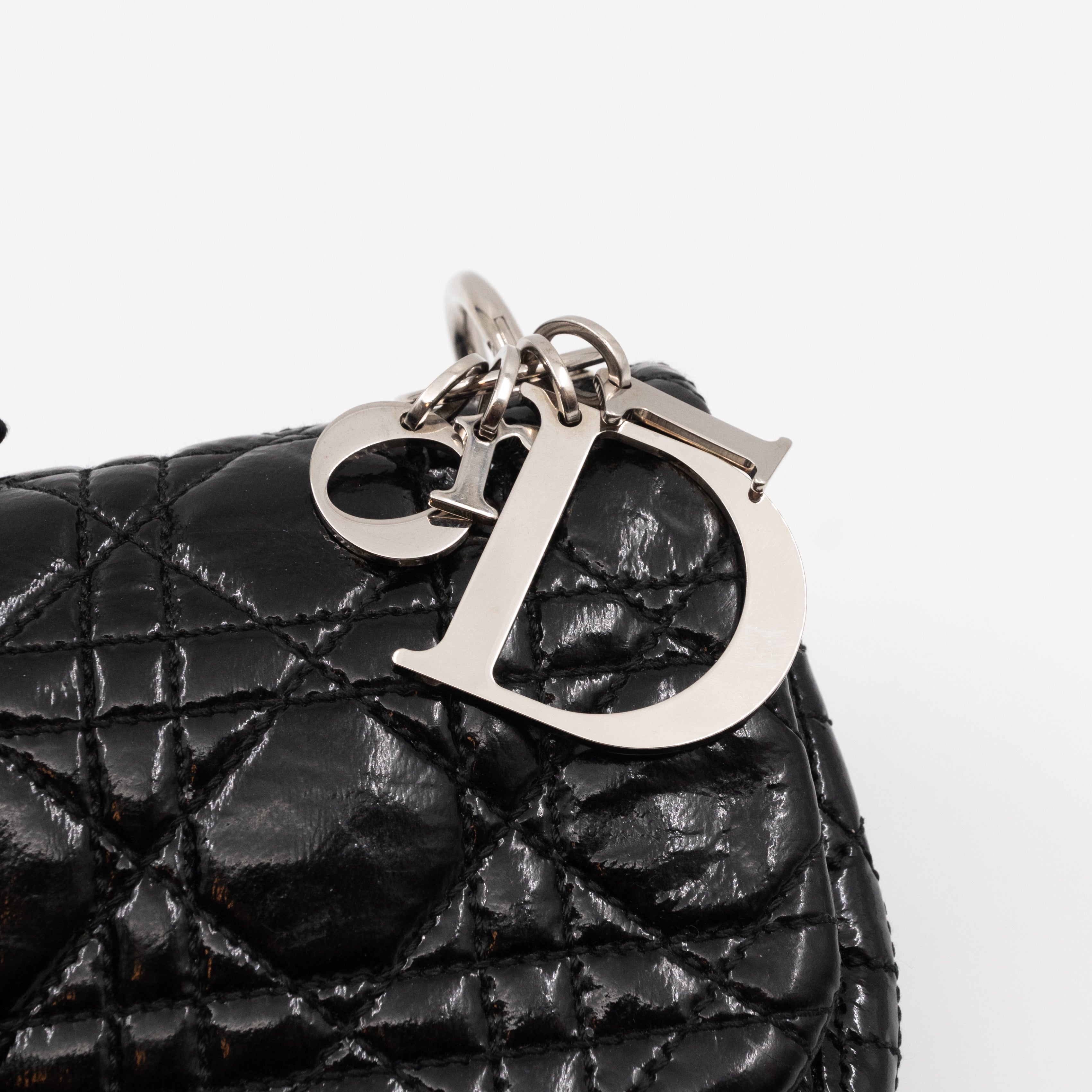 Rendezvous Flap Bag Cannage Quilted Black Patent Leather