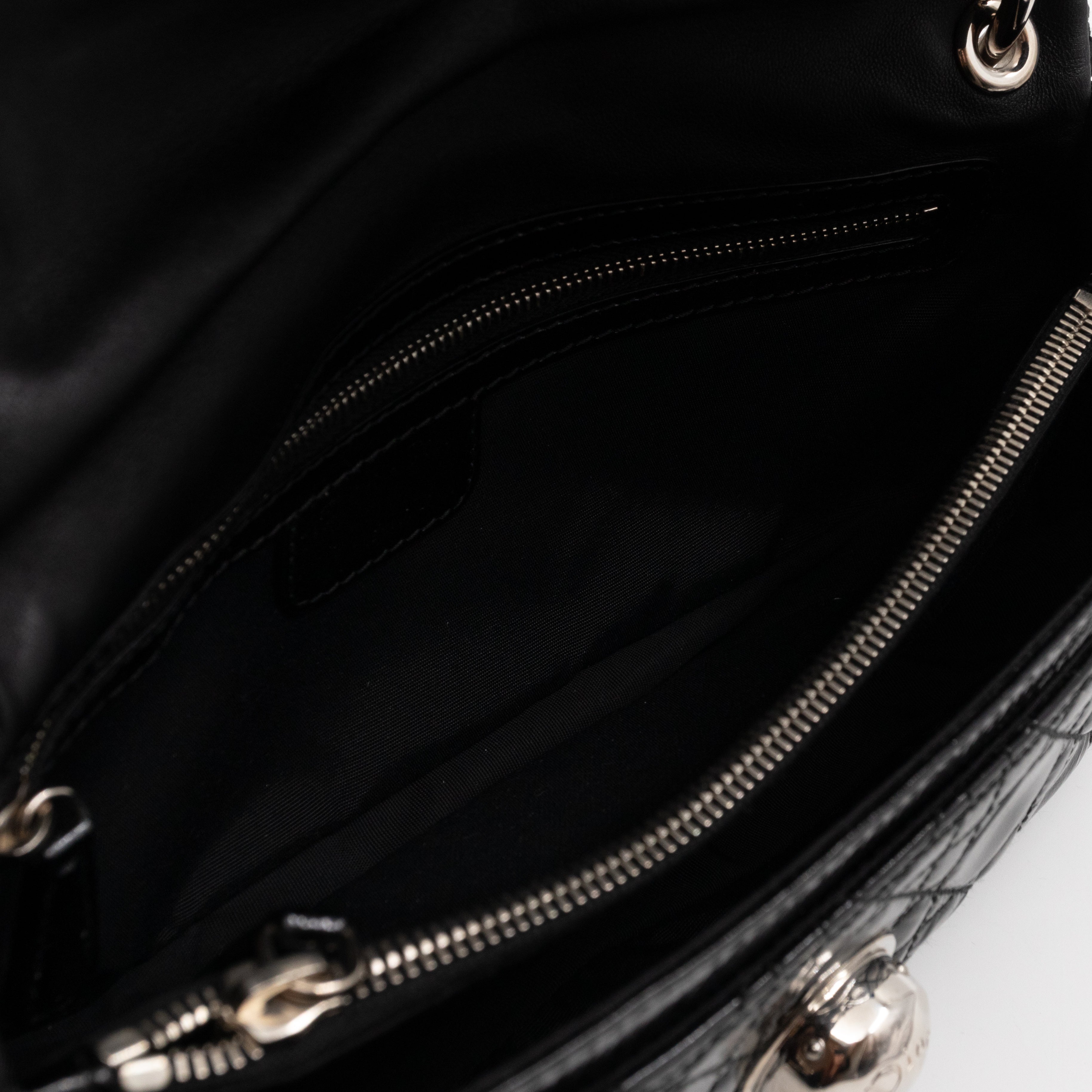 Rendezvous Flap Bag Cannage Quilted Black Patent Leather