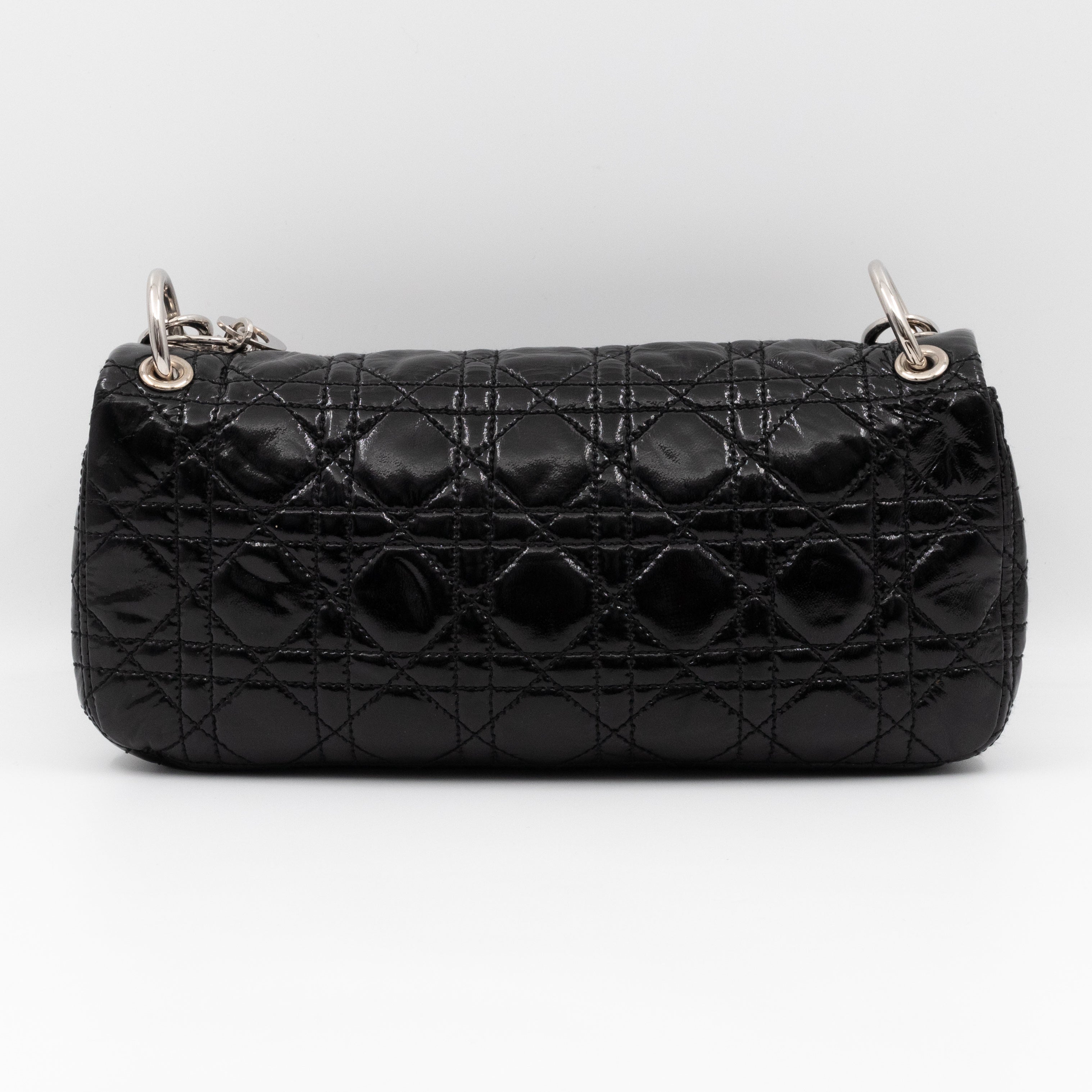 Rendezvous Flap Bag Cannage Quilted Black Patent Leather