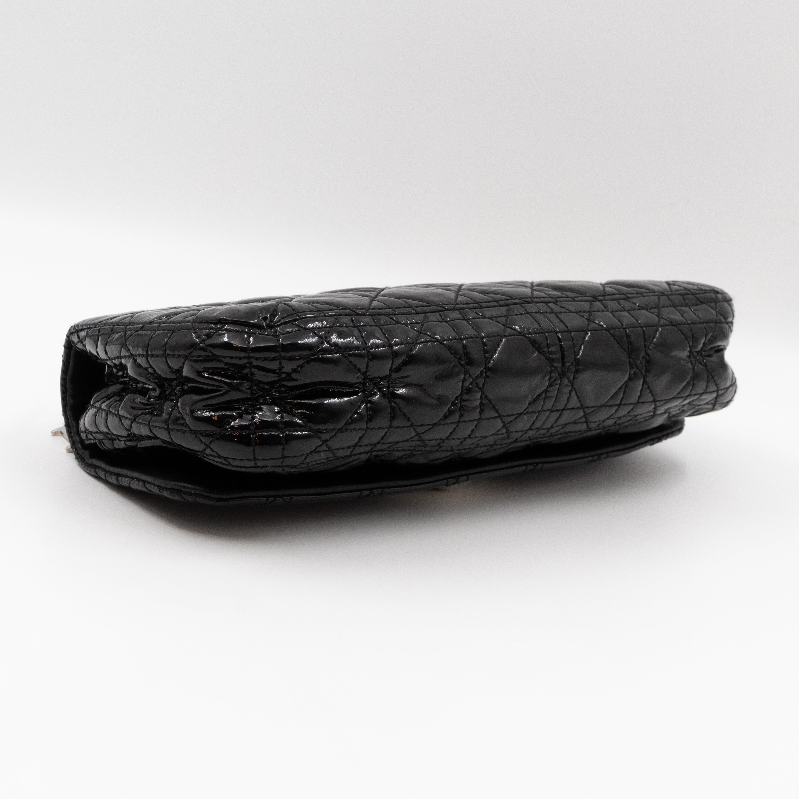 Rendezvous Flap Bag Cannage Quilted Black Patent Leather