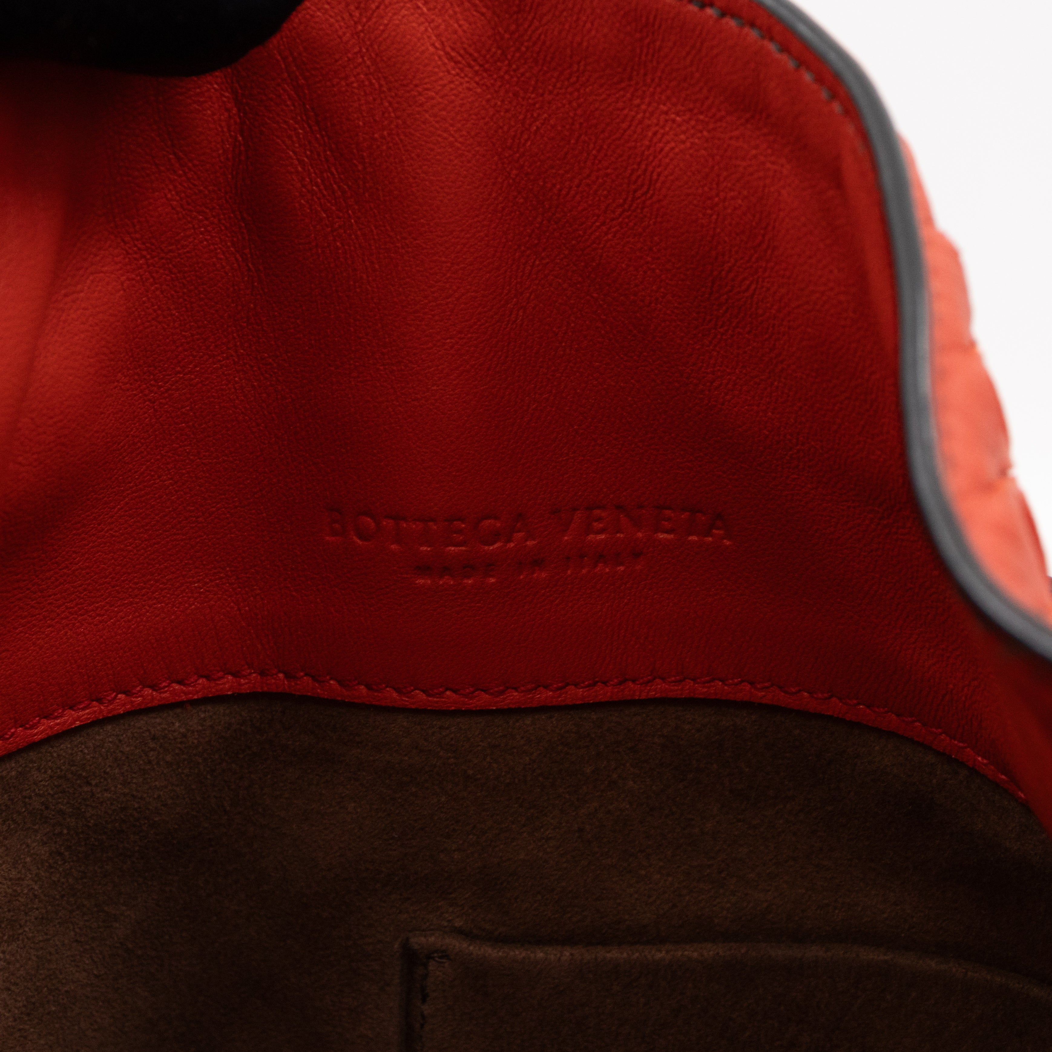 Loop Shoulder Bag Intrecciato Orange Leather