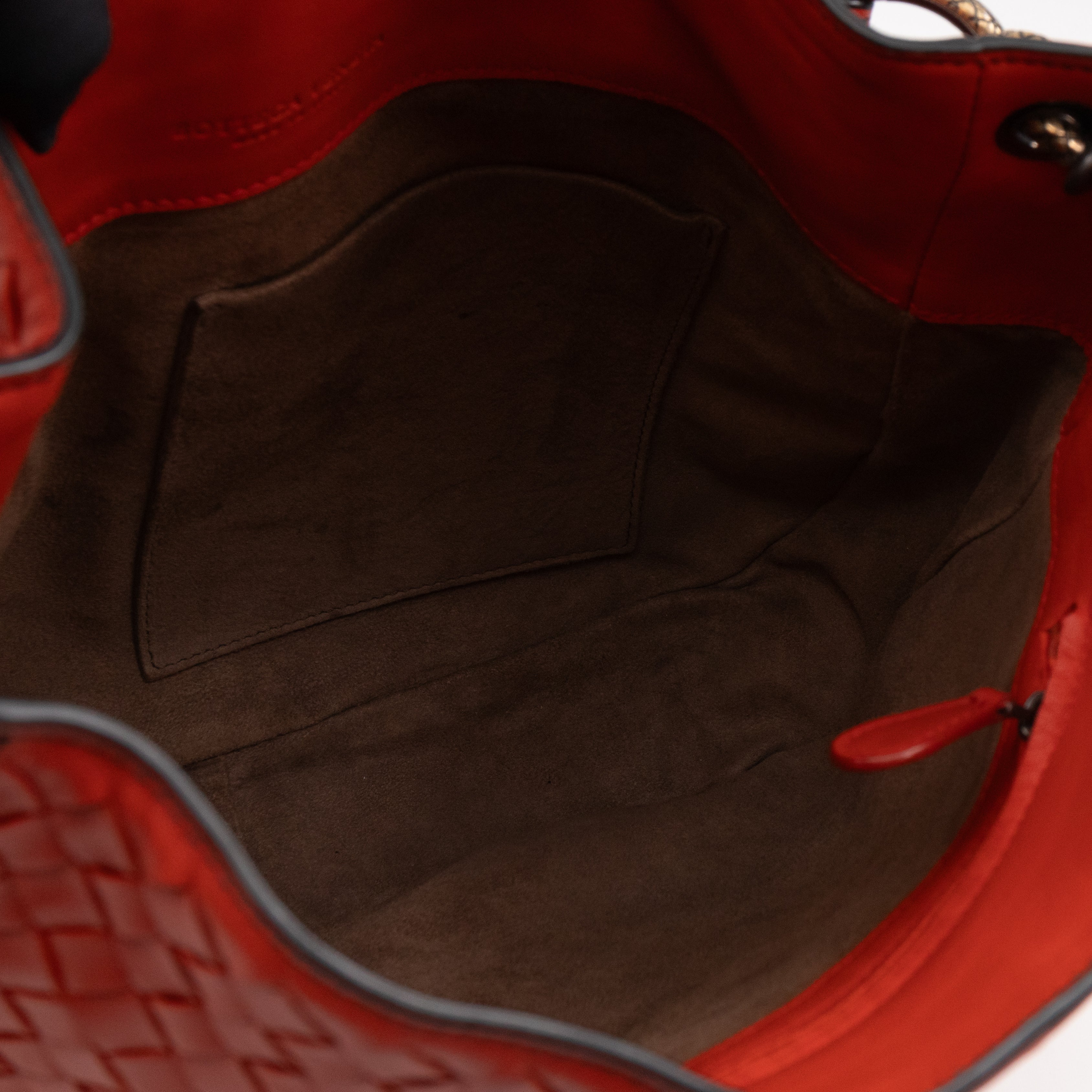 Loop Shoulder Bag Intrecciato Orange Leather