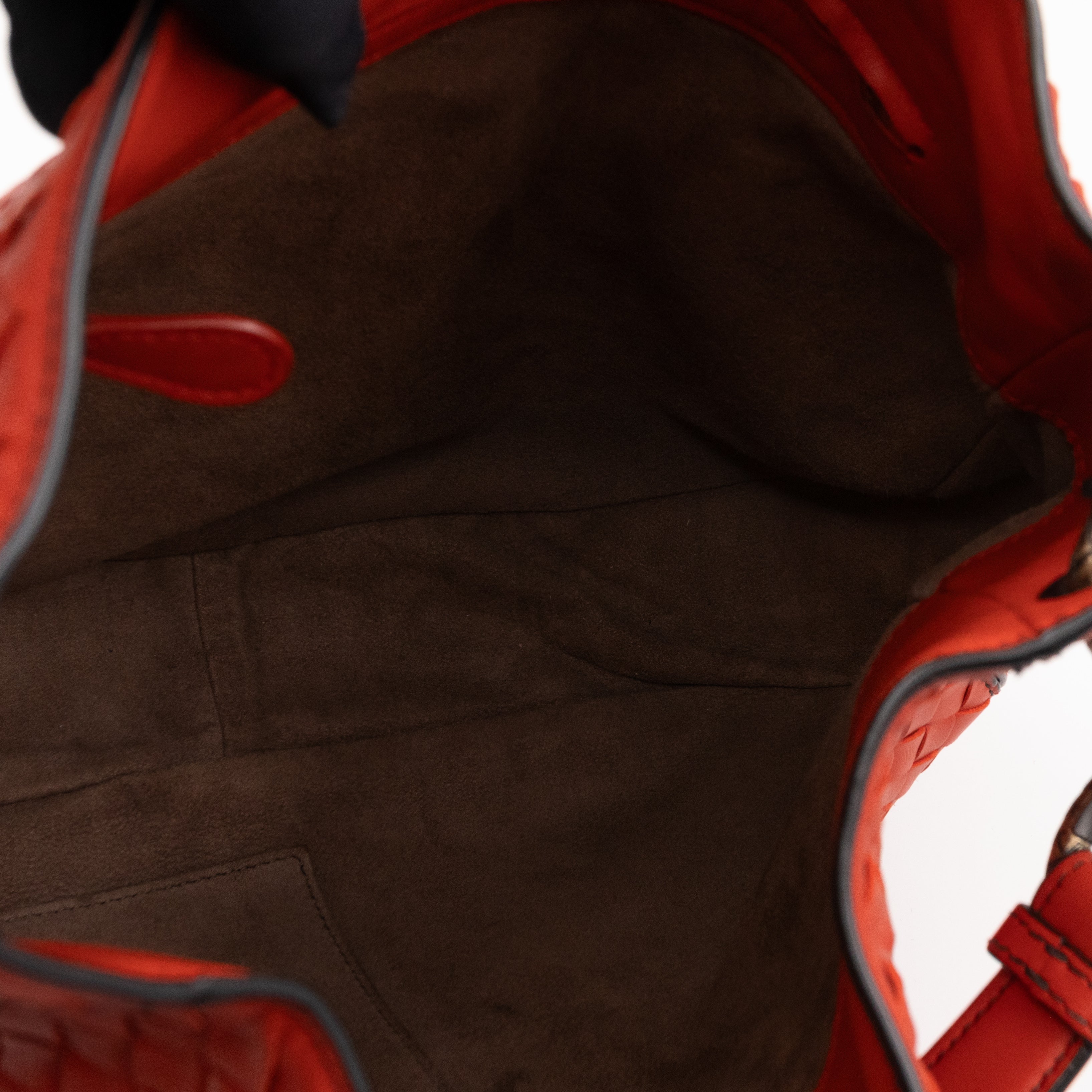 Loop Shoulder Bag Intrecciato Orange Leather