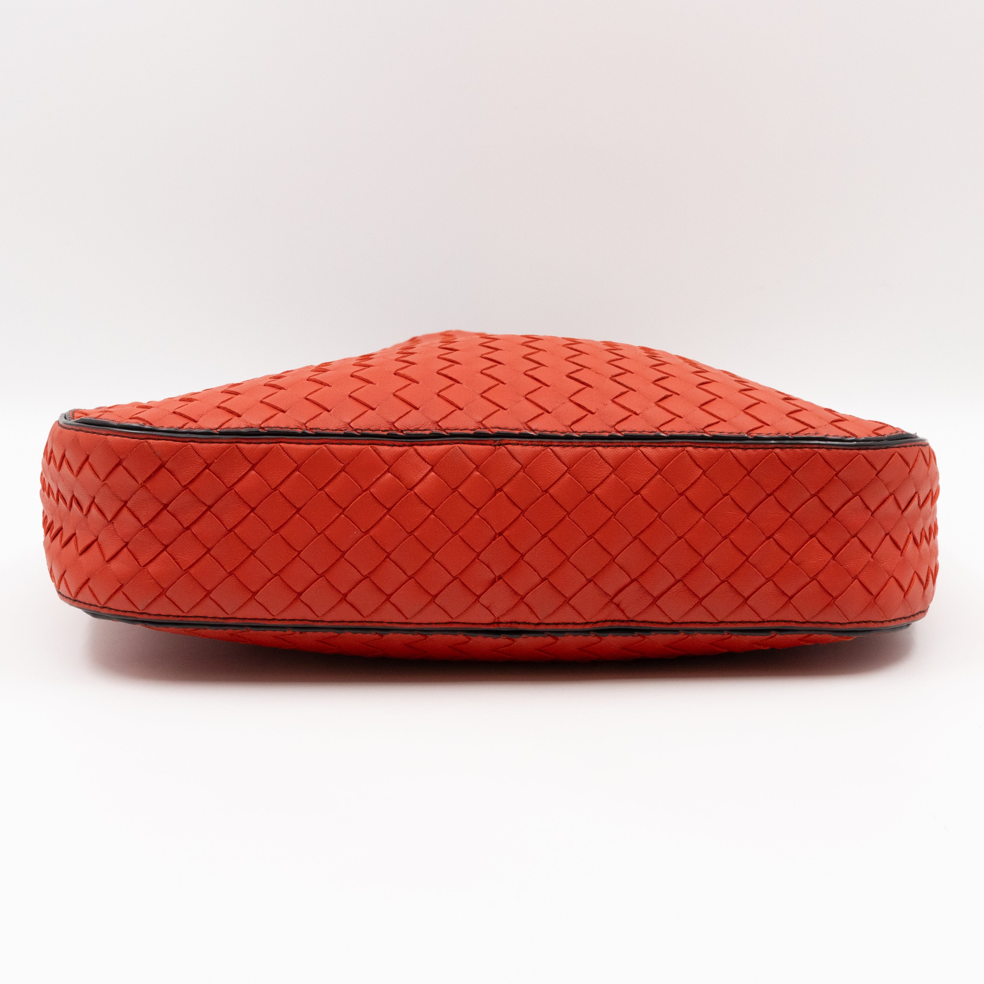 Loop Shoulder Bag Intrecciato Orange Leather