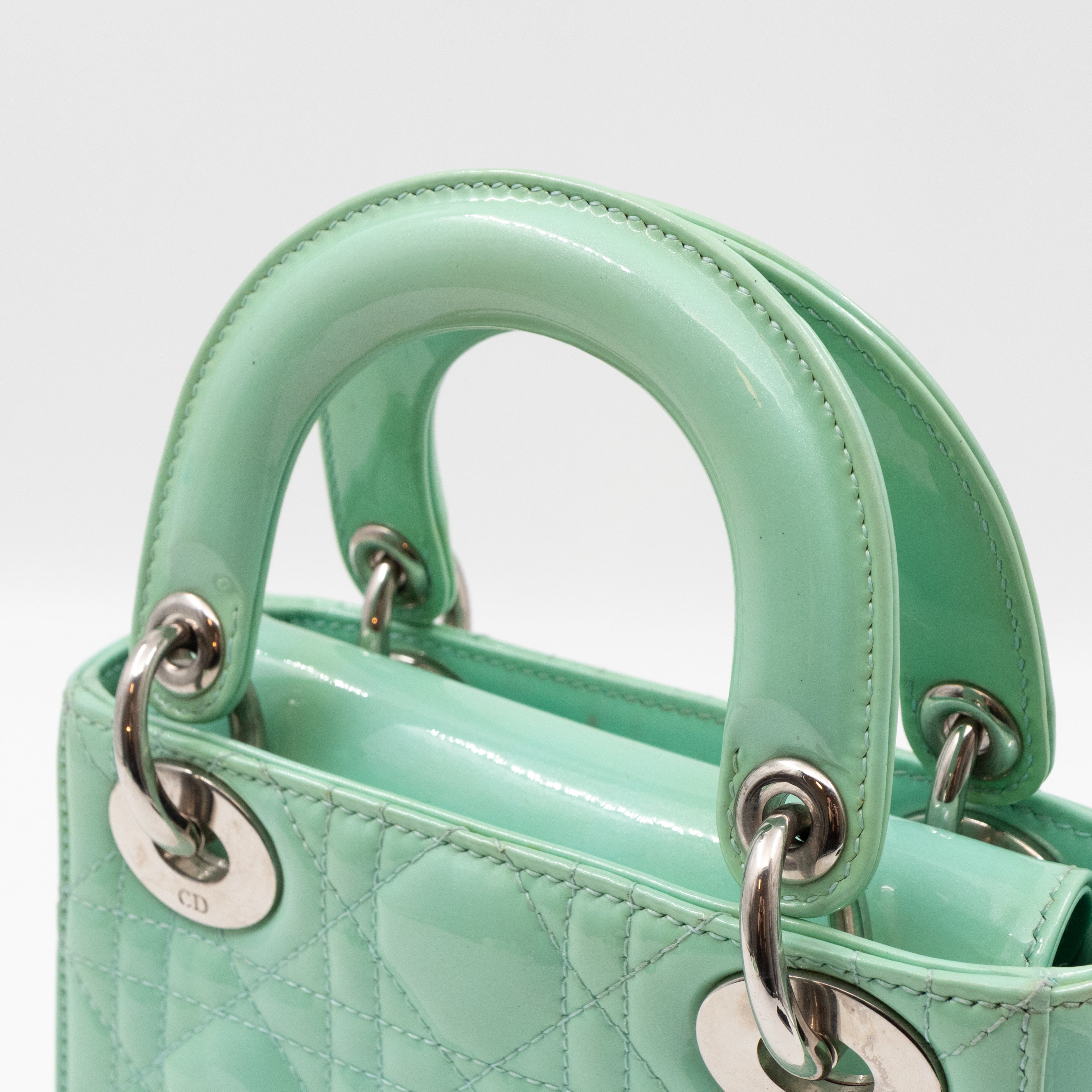 Lady Dior Mini Mint Green Patent Leather