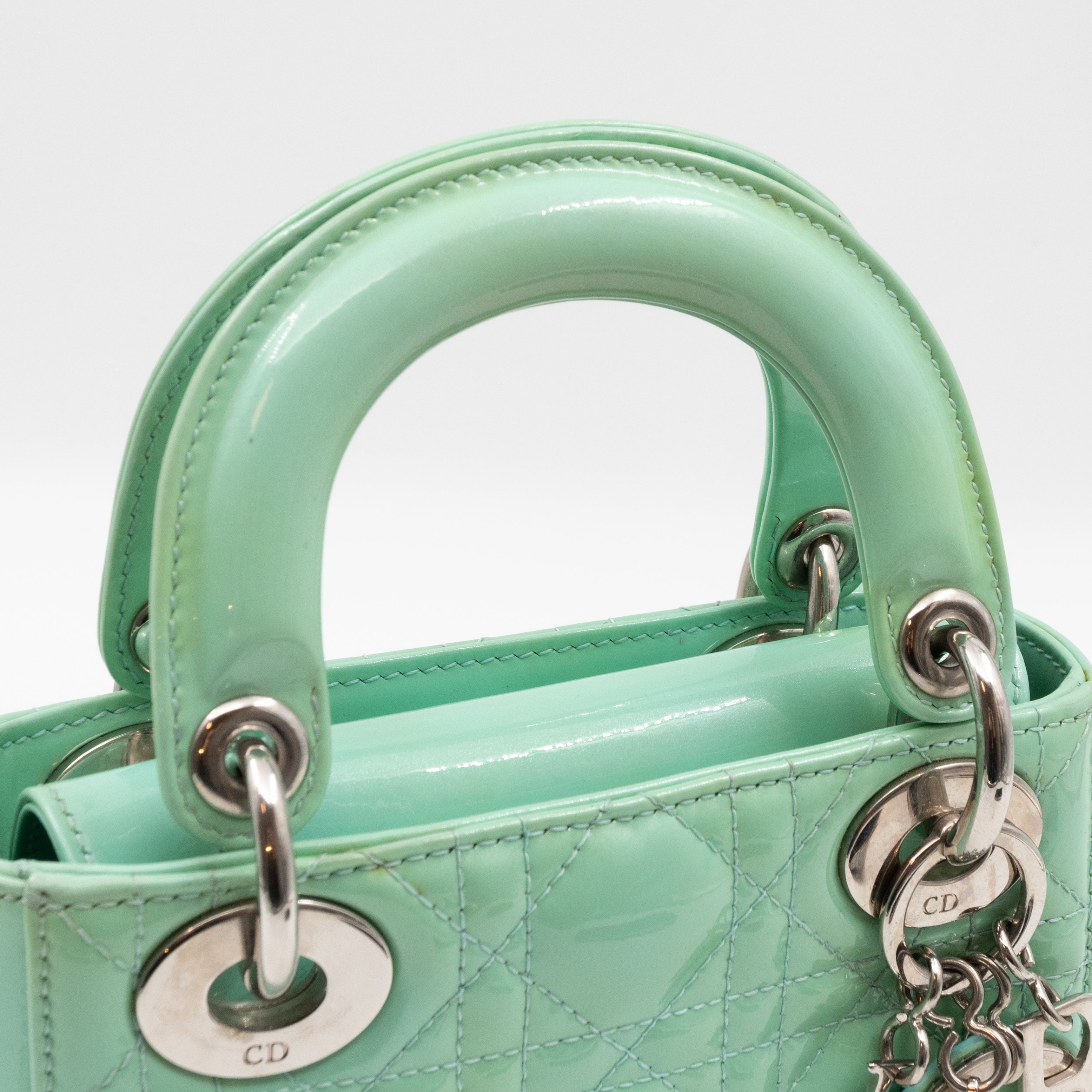 Lady Dior Mini Mint Green Patent Leather