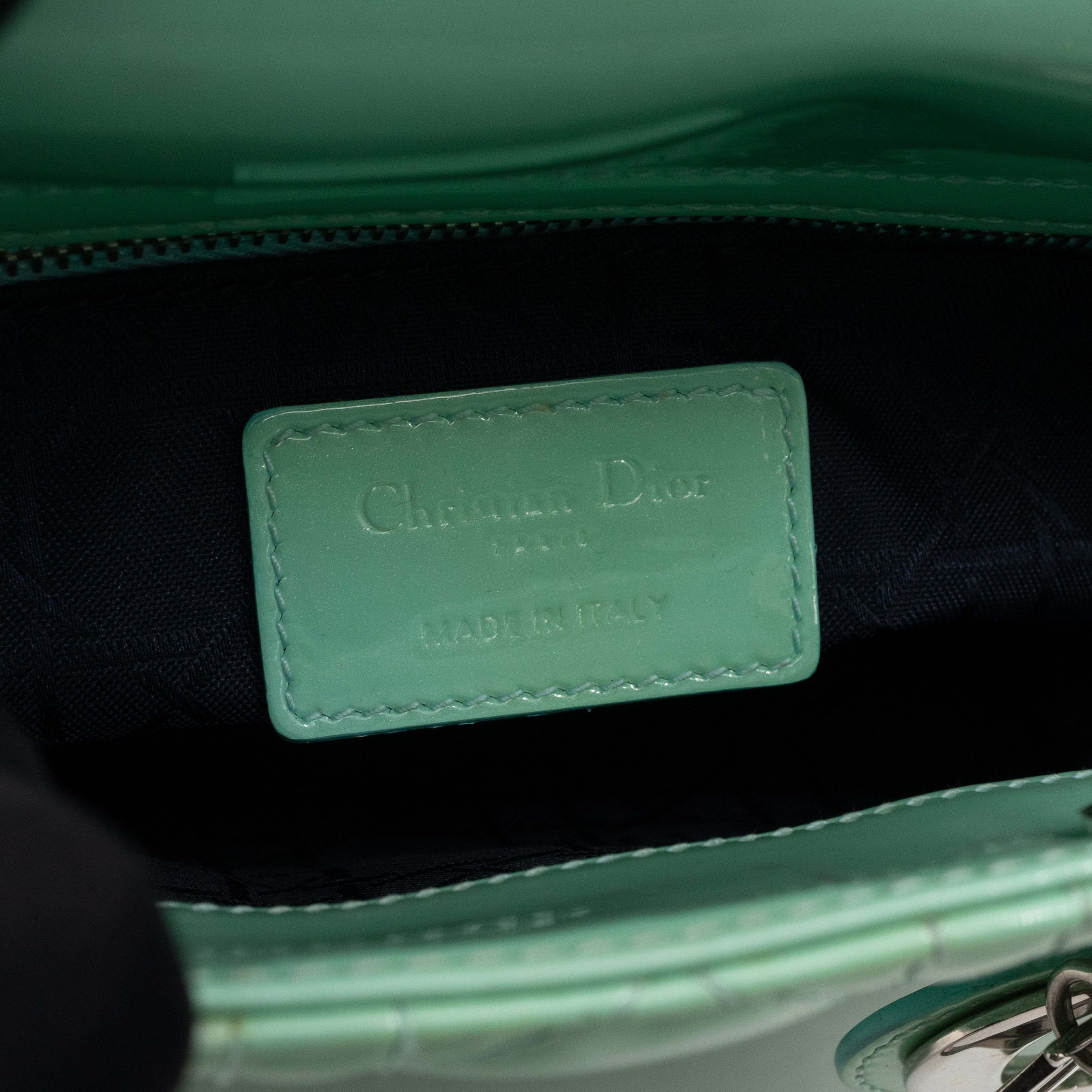 Lady Dior Mini Mint Green Patent Leather