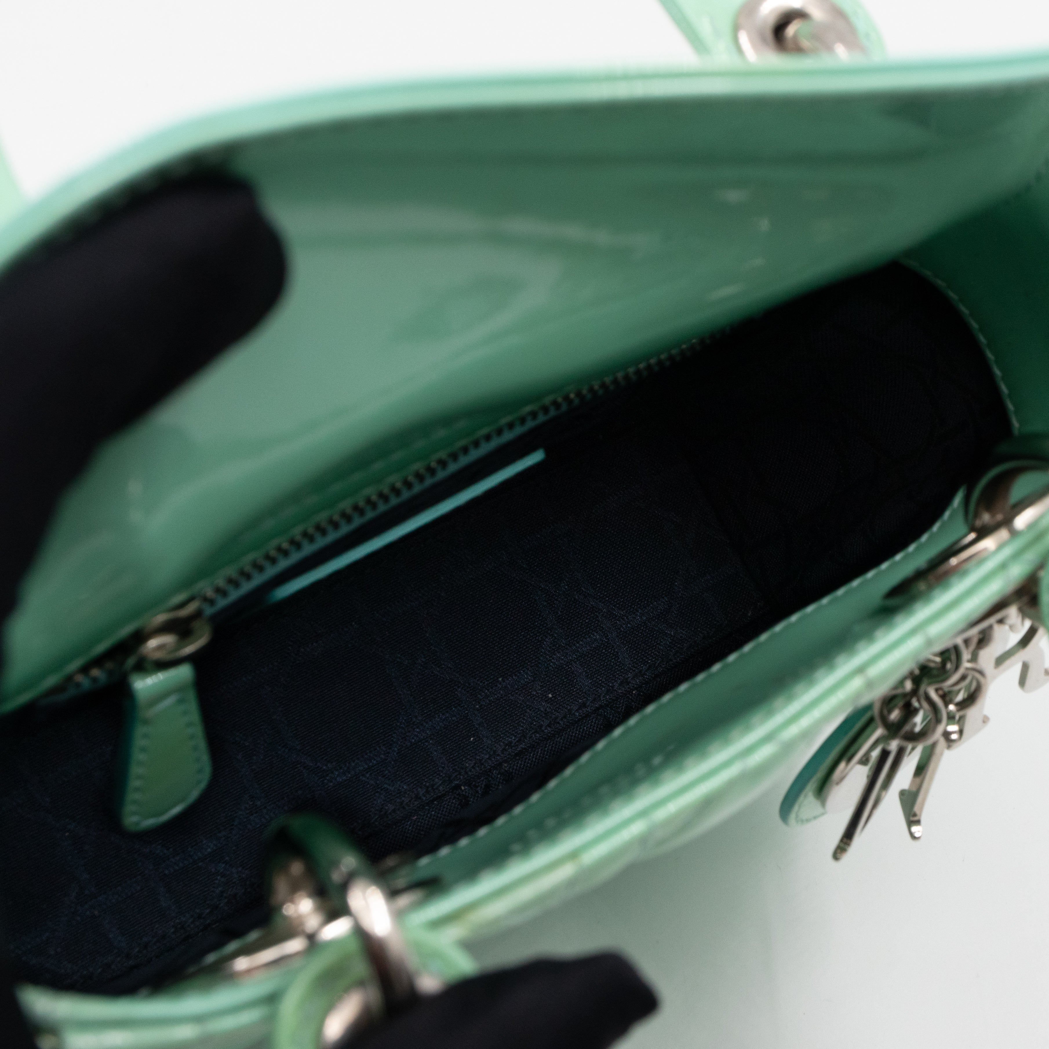 Lady Dior Mini Mint Green Patent Leather