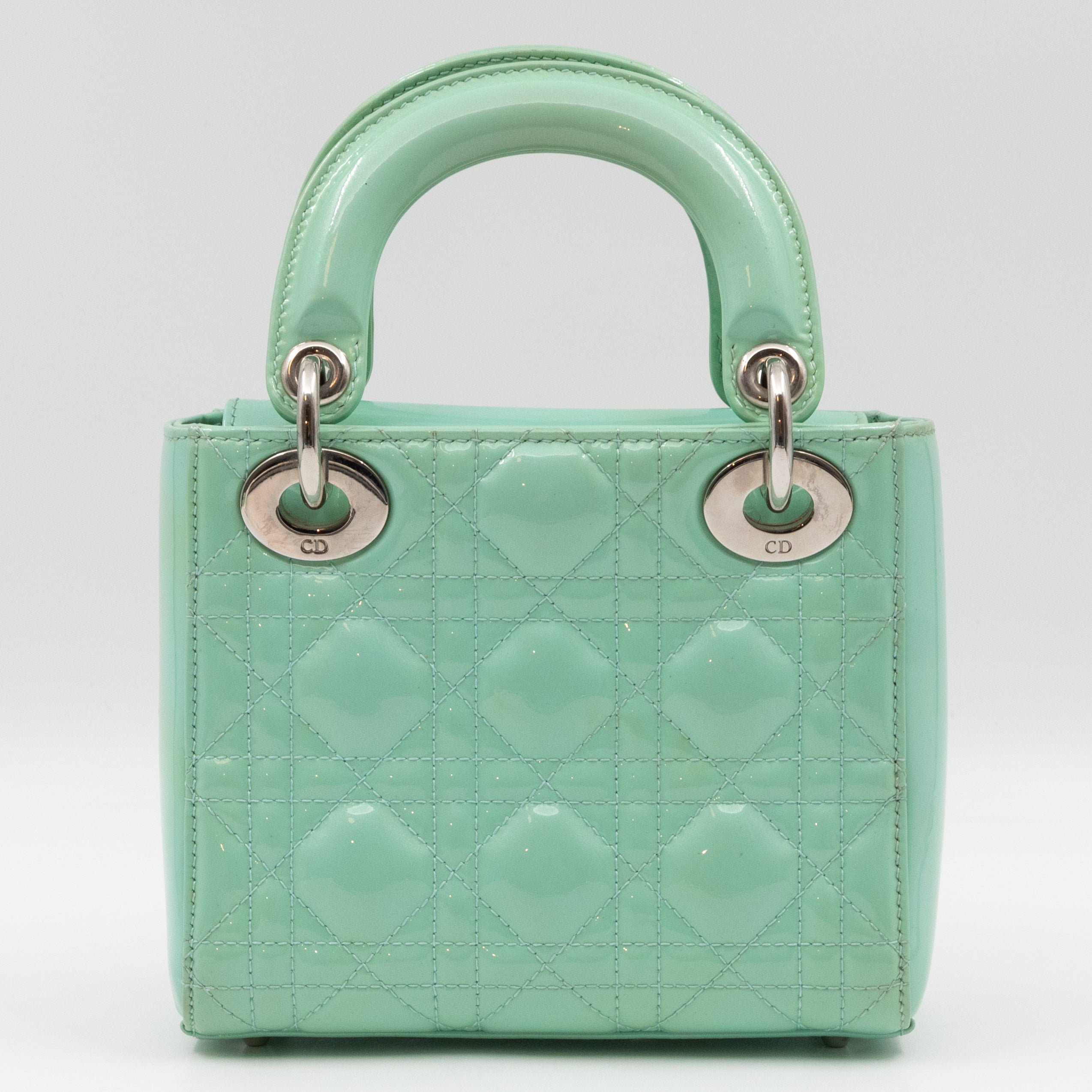Lady Dior Mini Mint Green Patent Leather