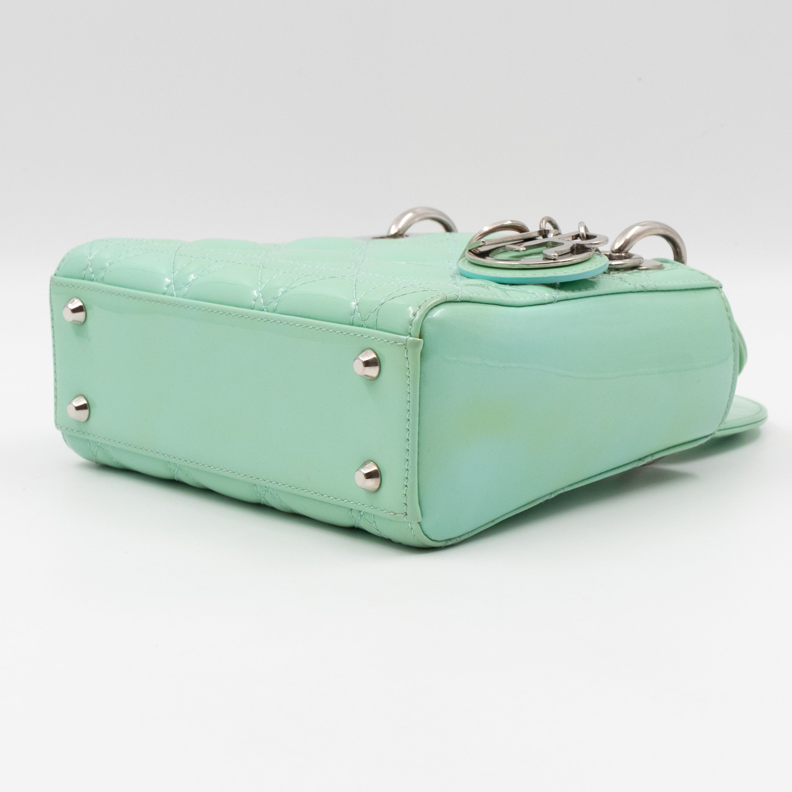 Lady Dior Mini Mint Green Patent Leather