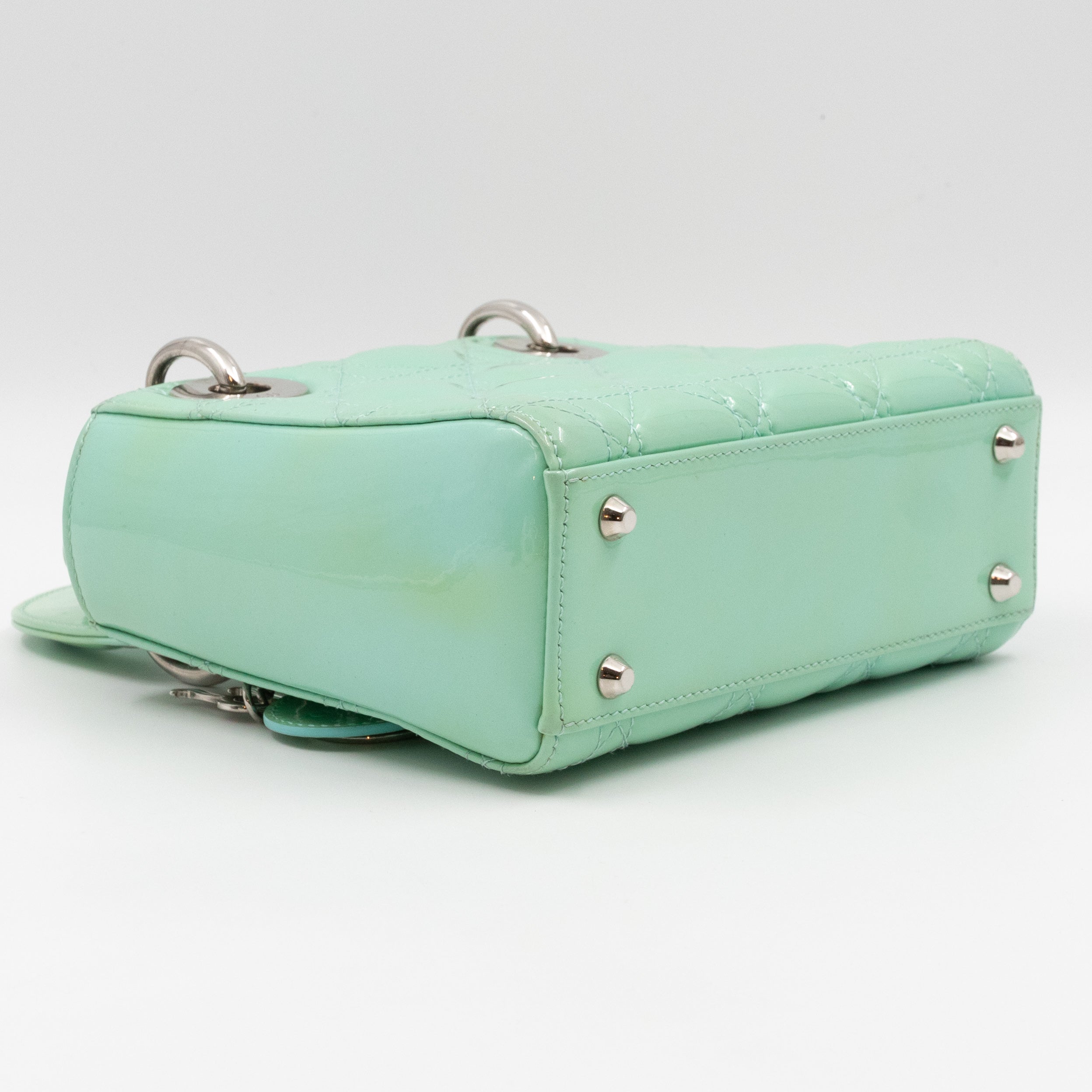 Lady Dior Mini Mint Green Patent Leather