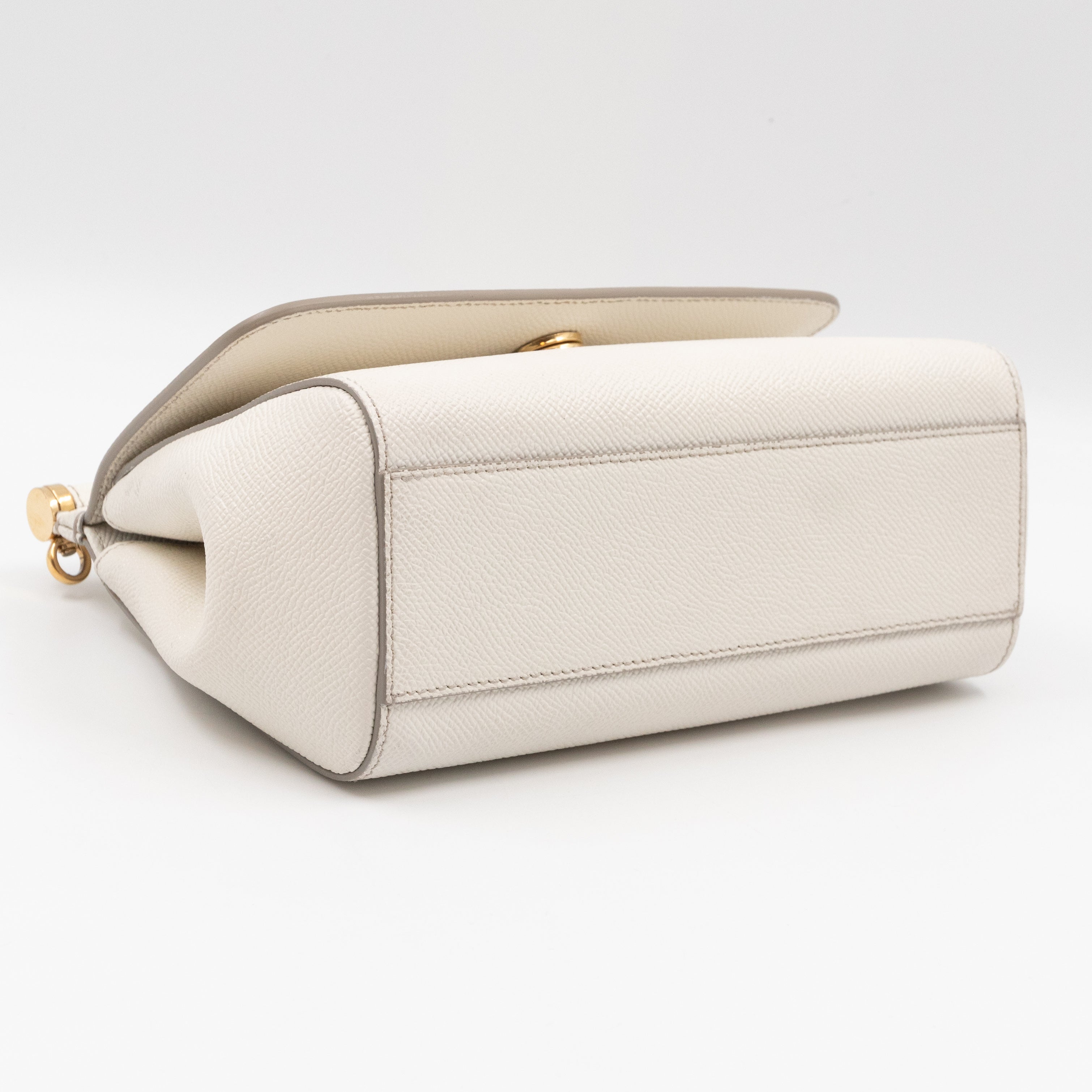 Sicily Small Dauphine Leather White