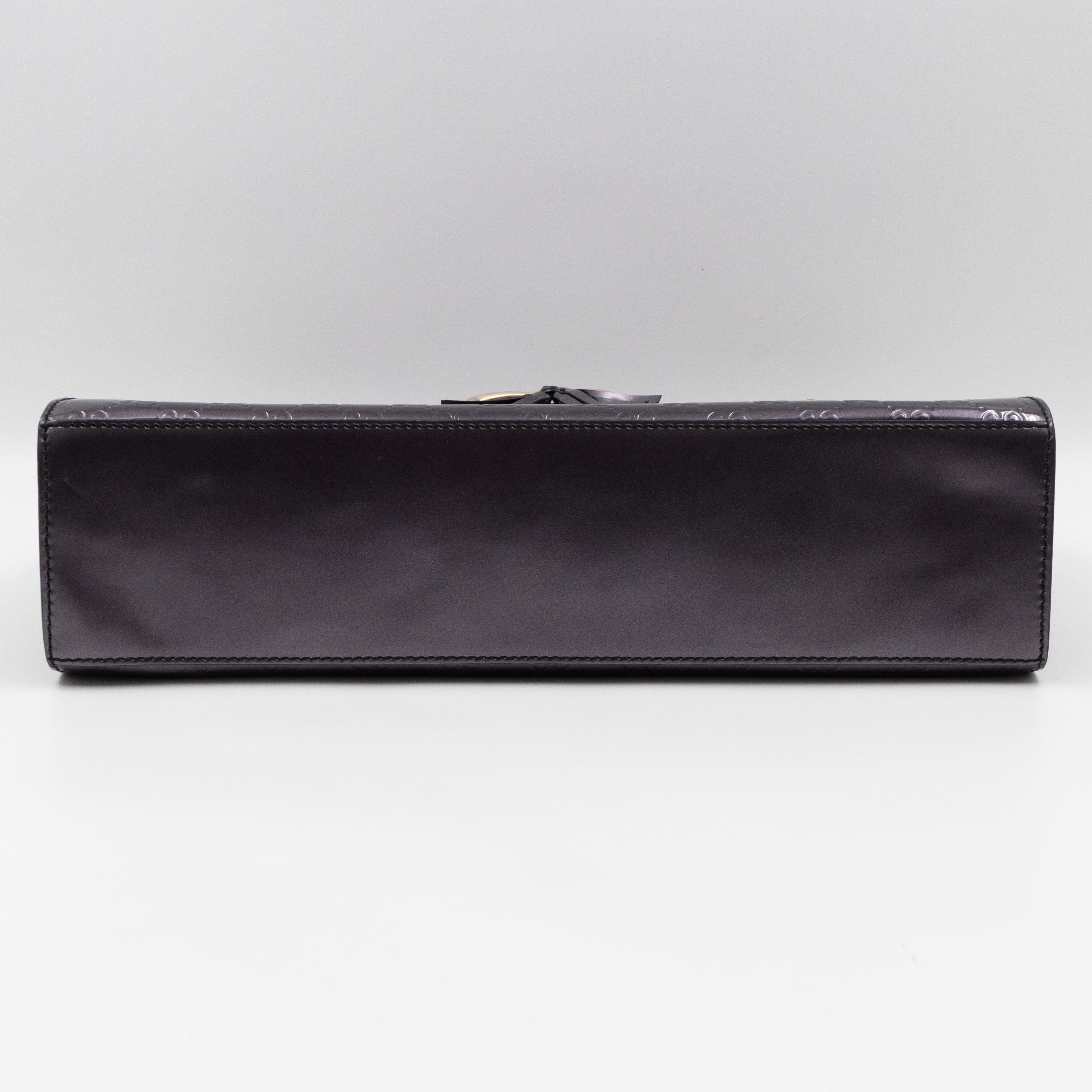 Emily Large Chain Shoulder Bag Guccissima Purple Patent Leather