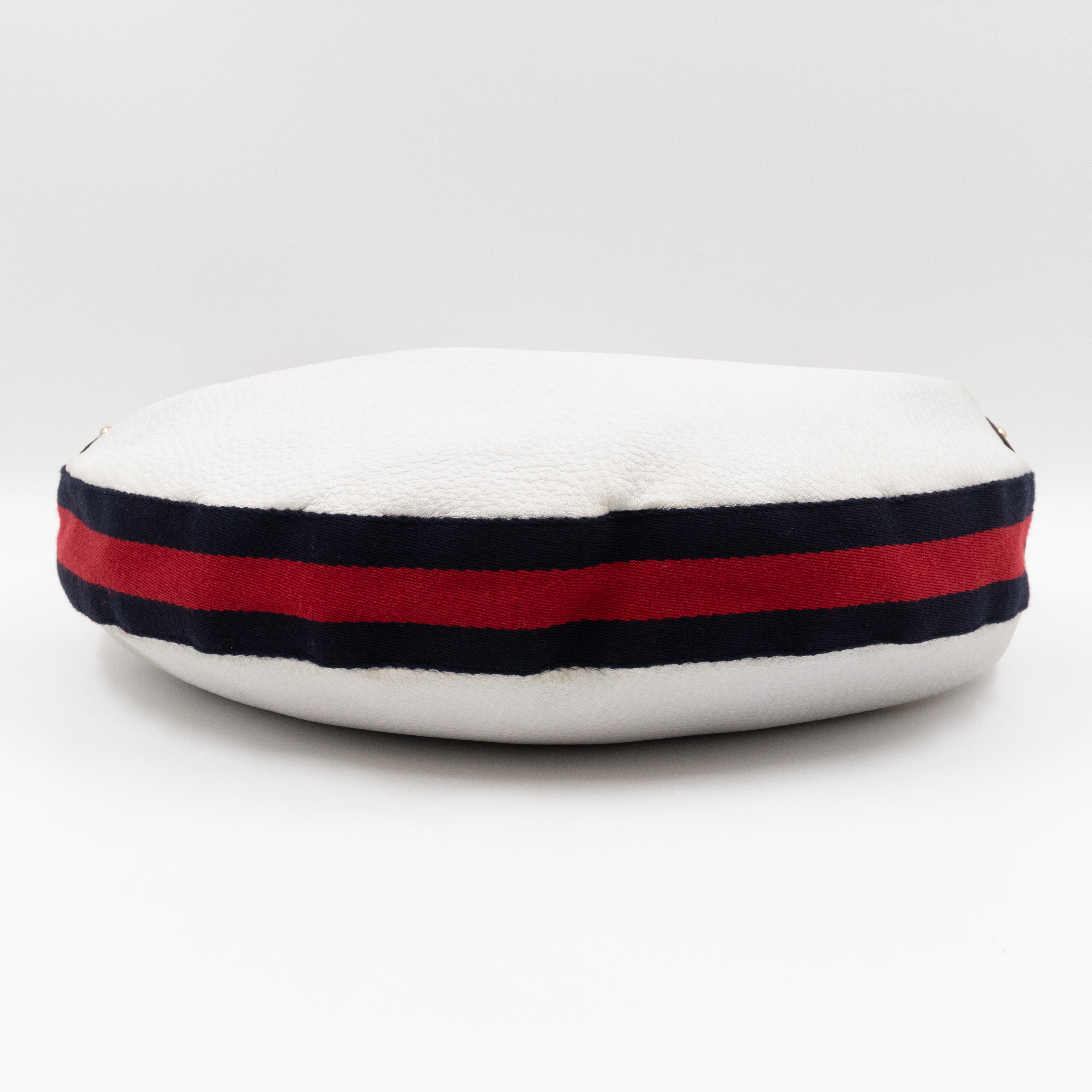 Bamboo Ring Half Moon Hobo Bag White Leather