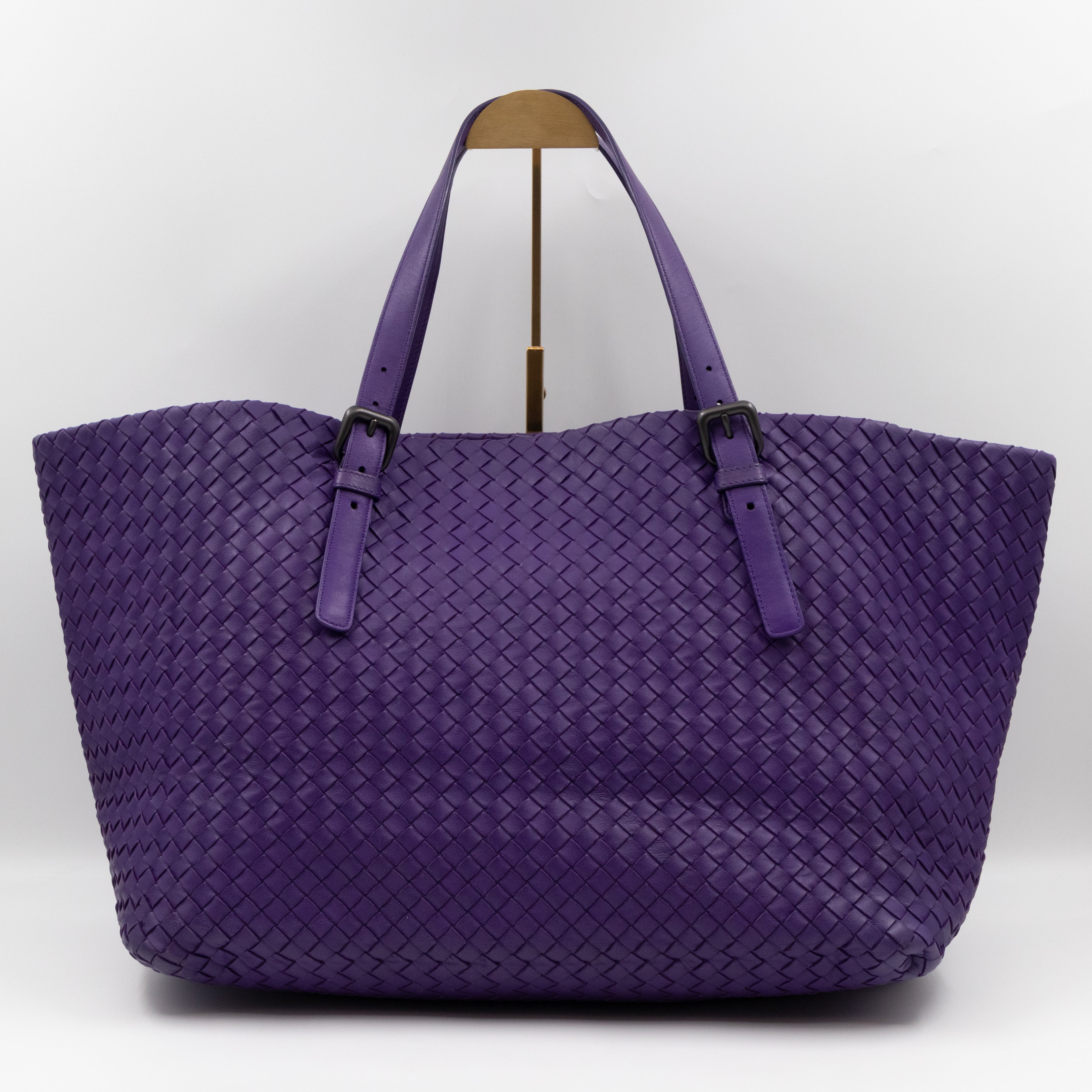 Large Cabat Tote Intrecciato Purple Leather