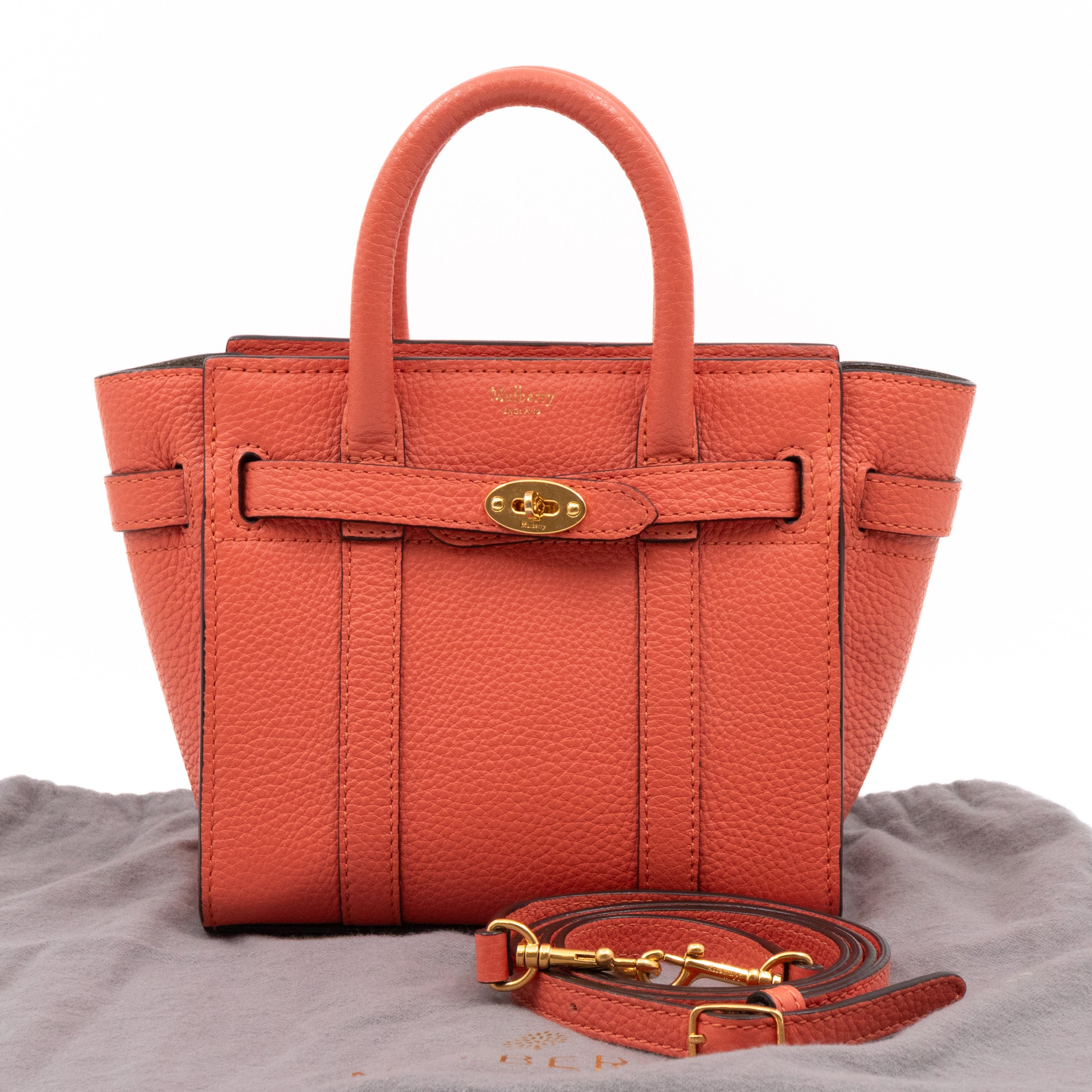 Micro Zipped Bayswater Coral Rose Leather