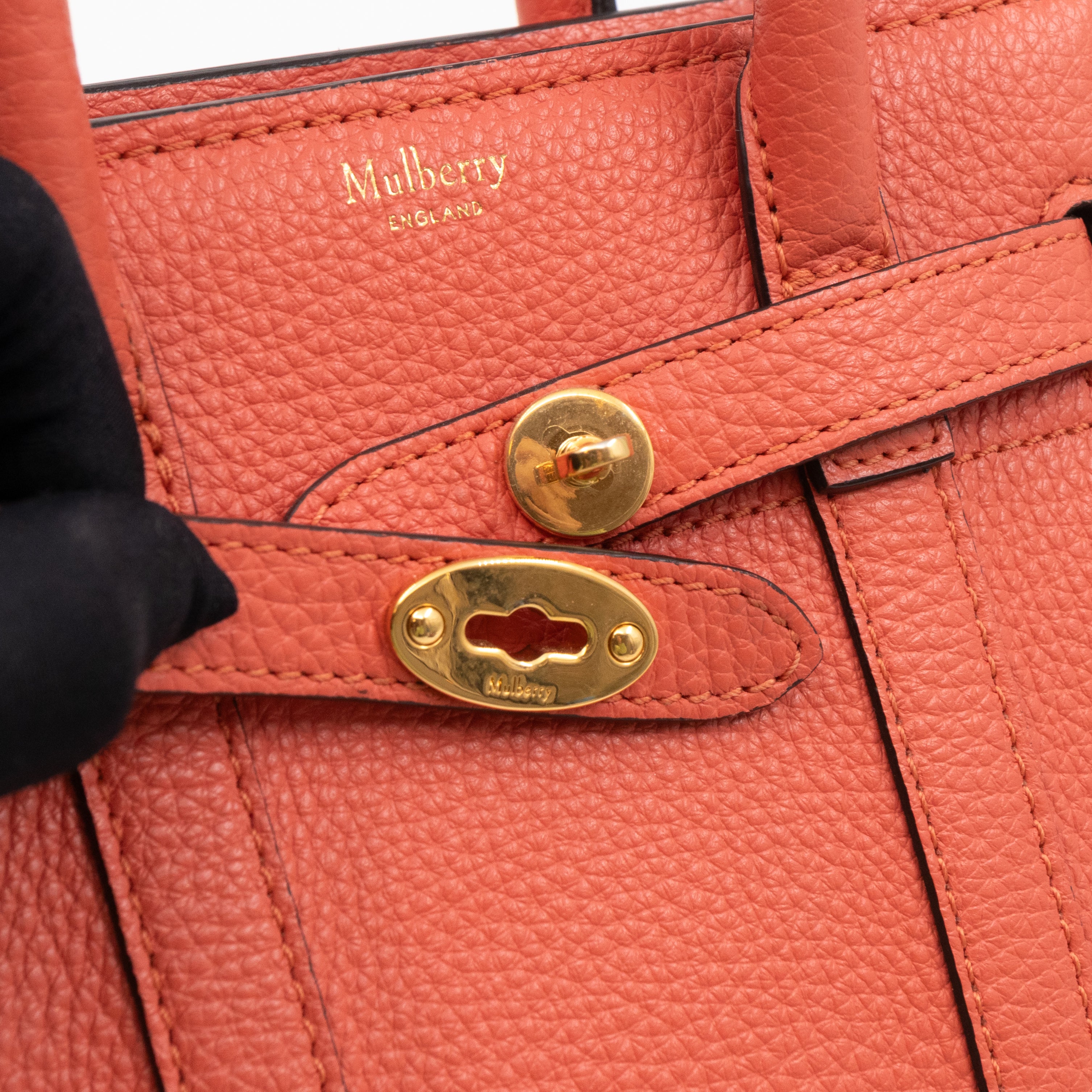 Micro Zipped Bayswater Coral Rose Leather