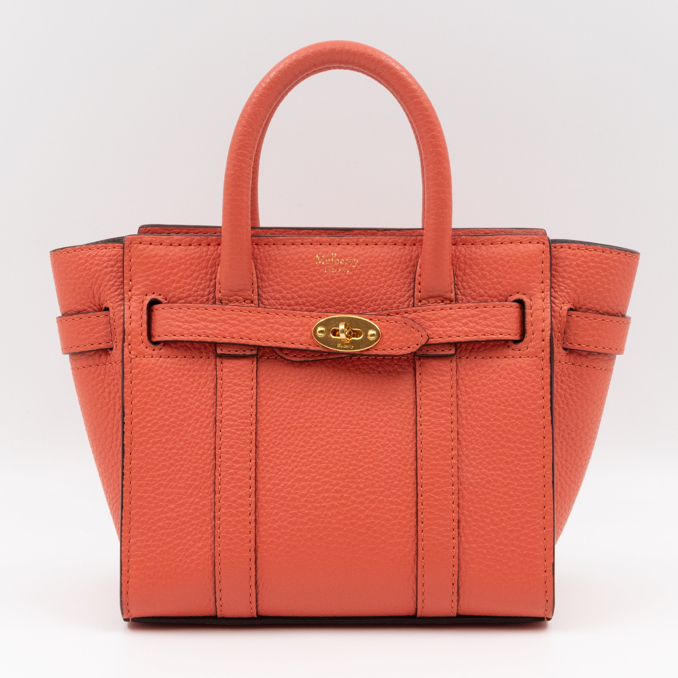 Micro Zipped Bayswater Coral Rose Leather