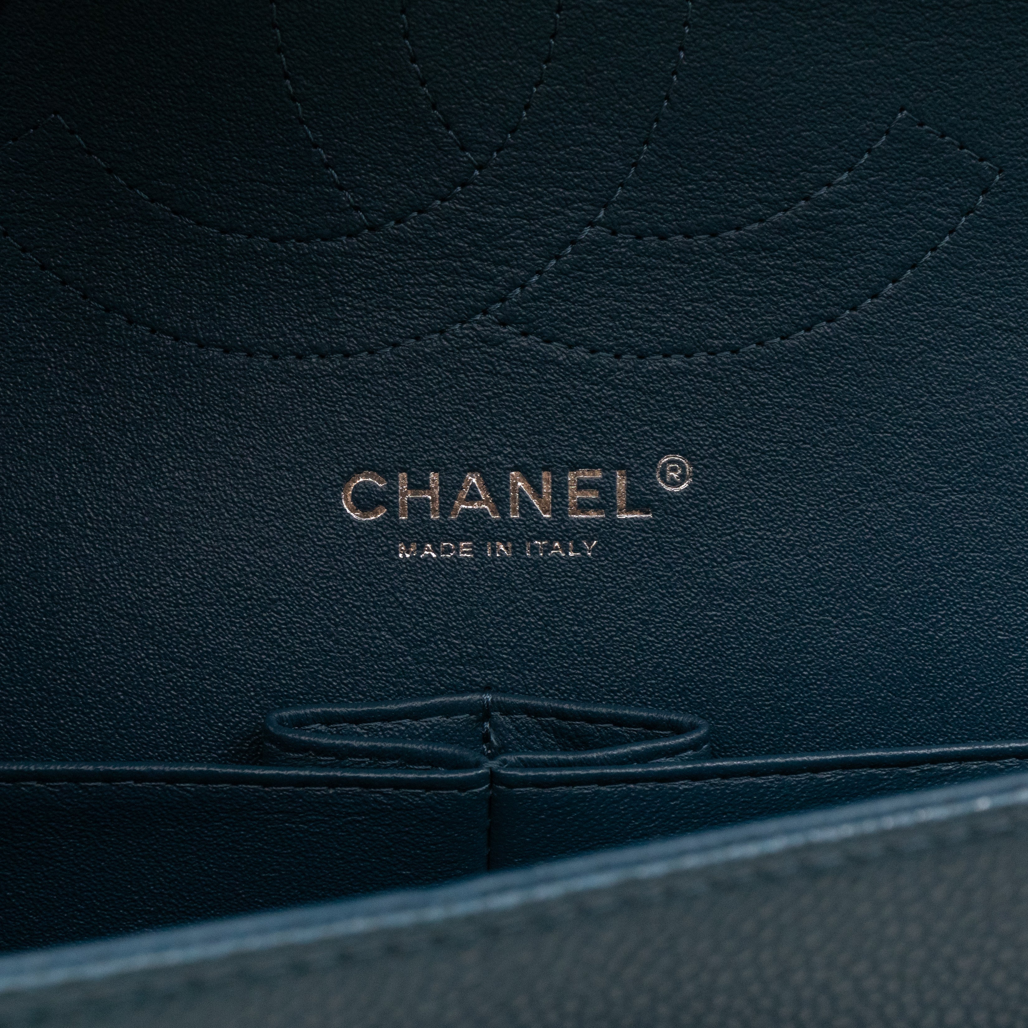 Classic Double Flap Jumbo Blue Caviar Silver