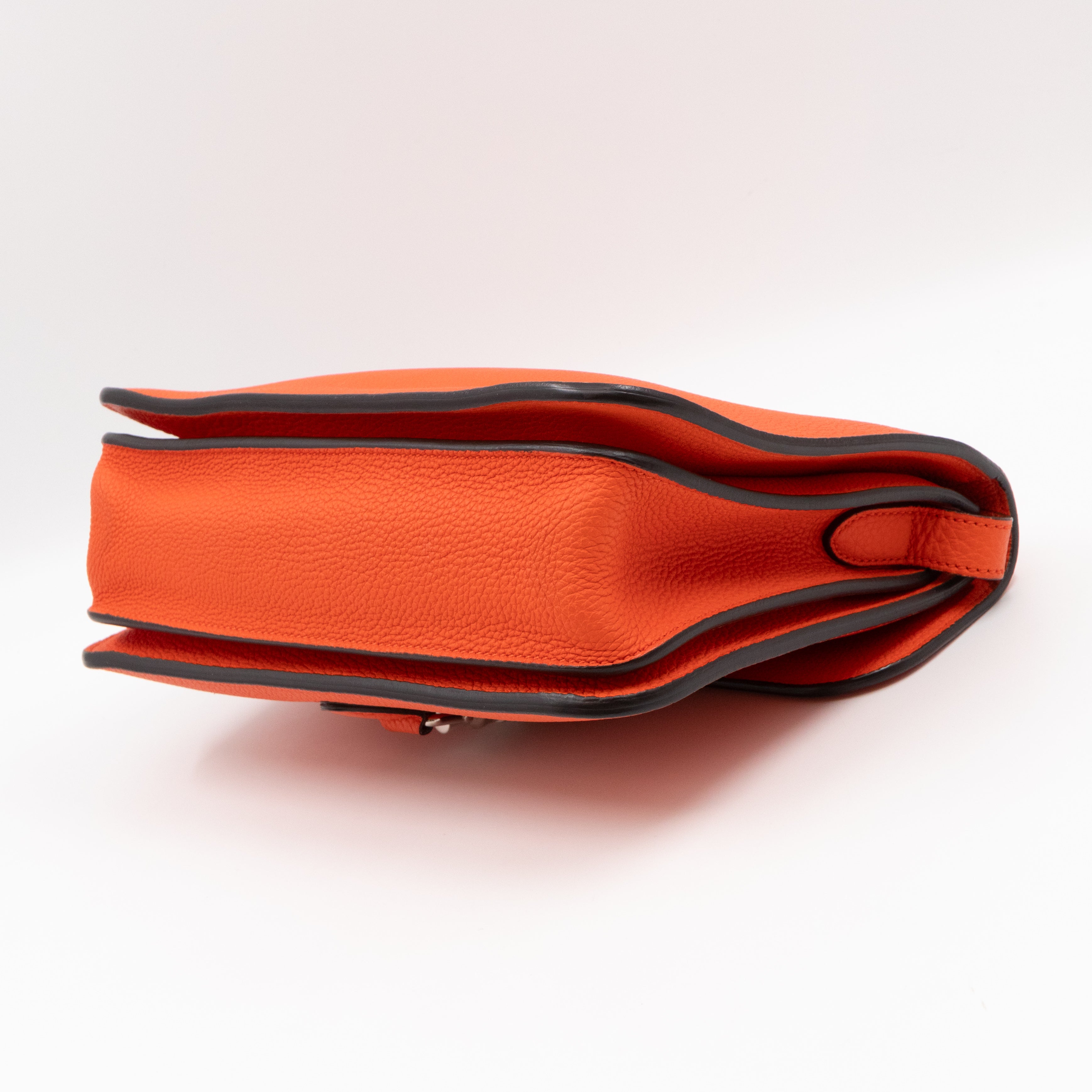 Jackie Soft Flap Bag Orange Leather