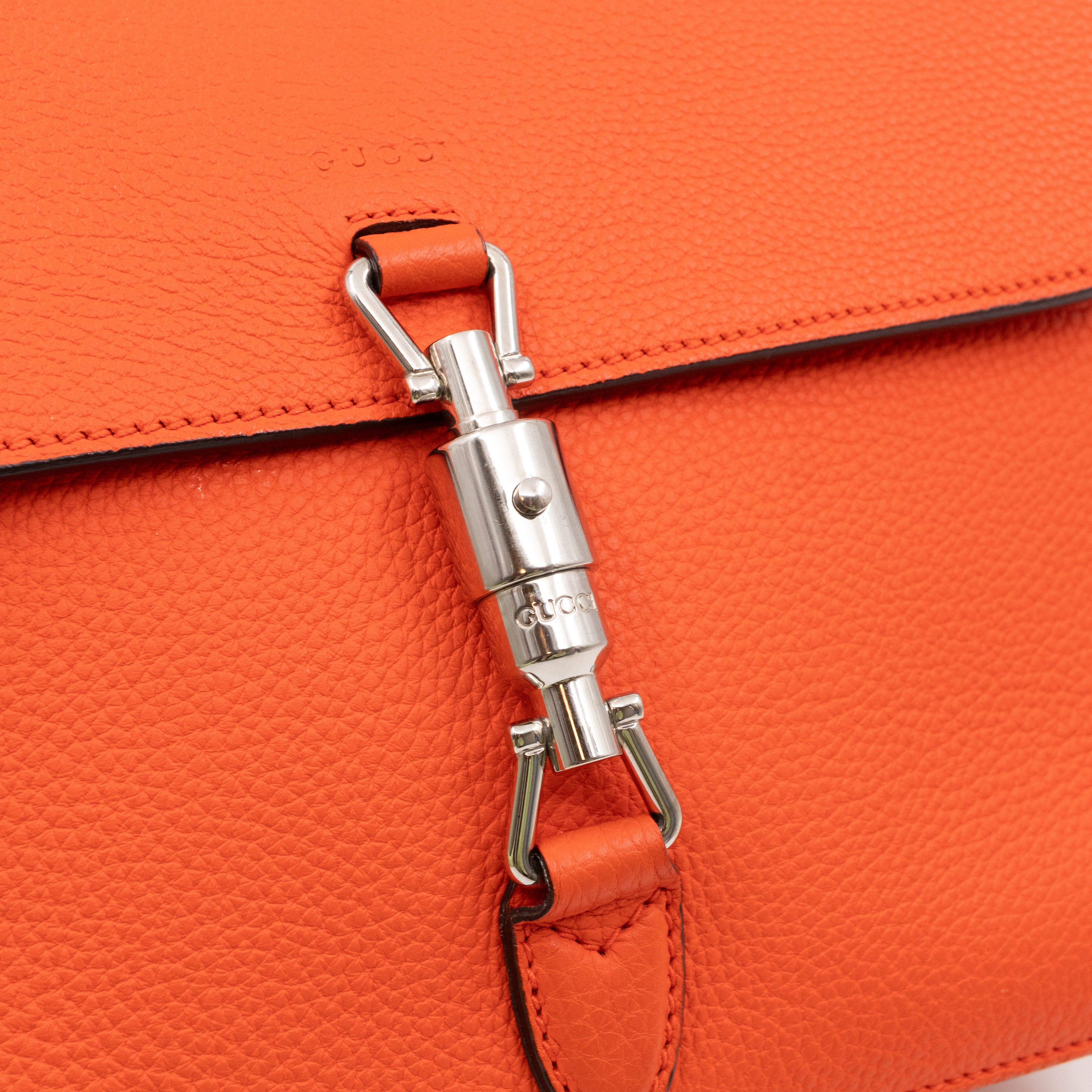 Jackie Soft Flap Bag Orange Leather