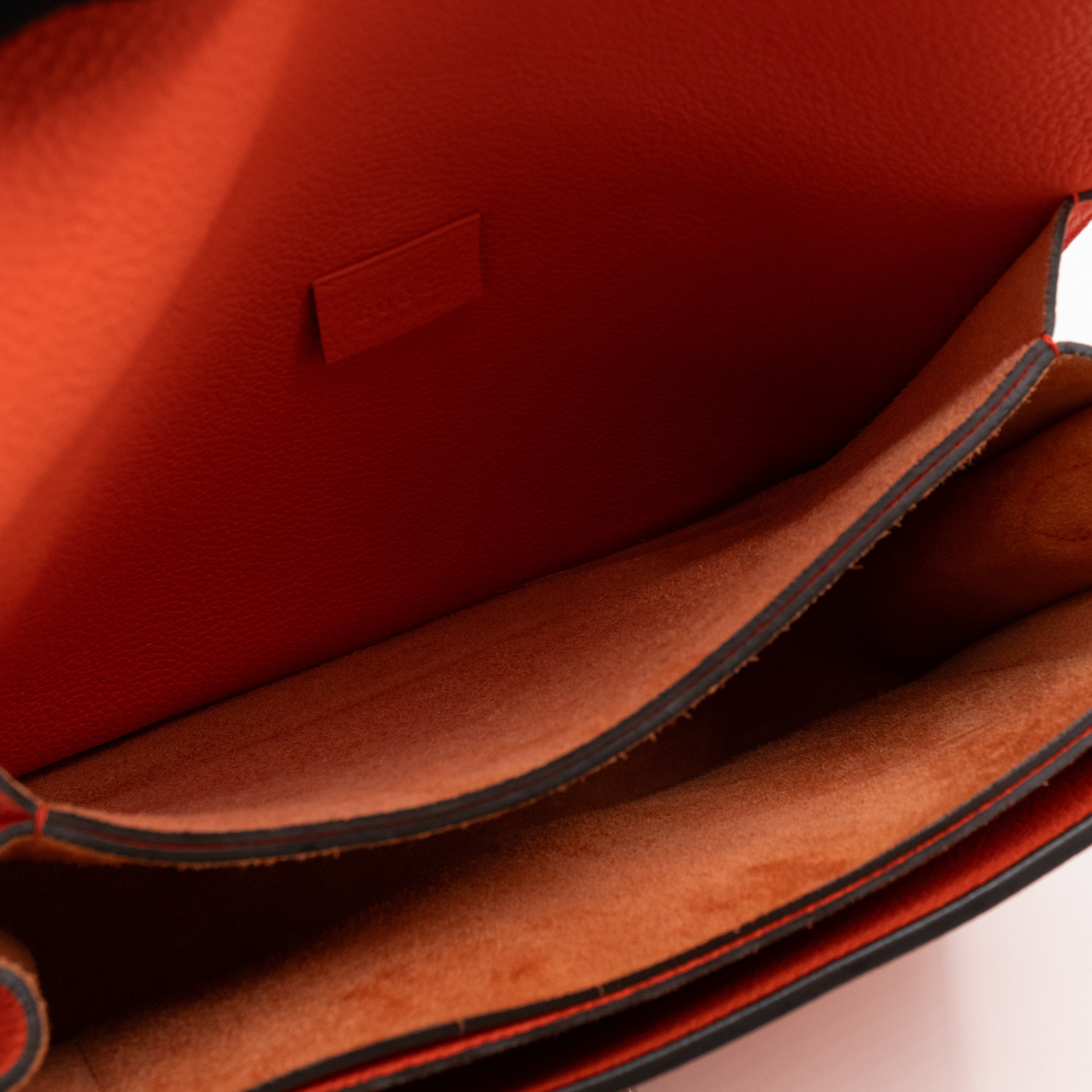 Jackie Soft Flap Bag Orange Leather