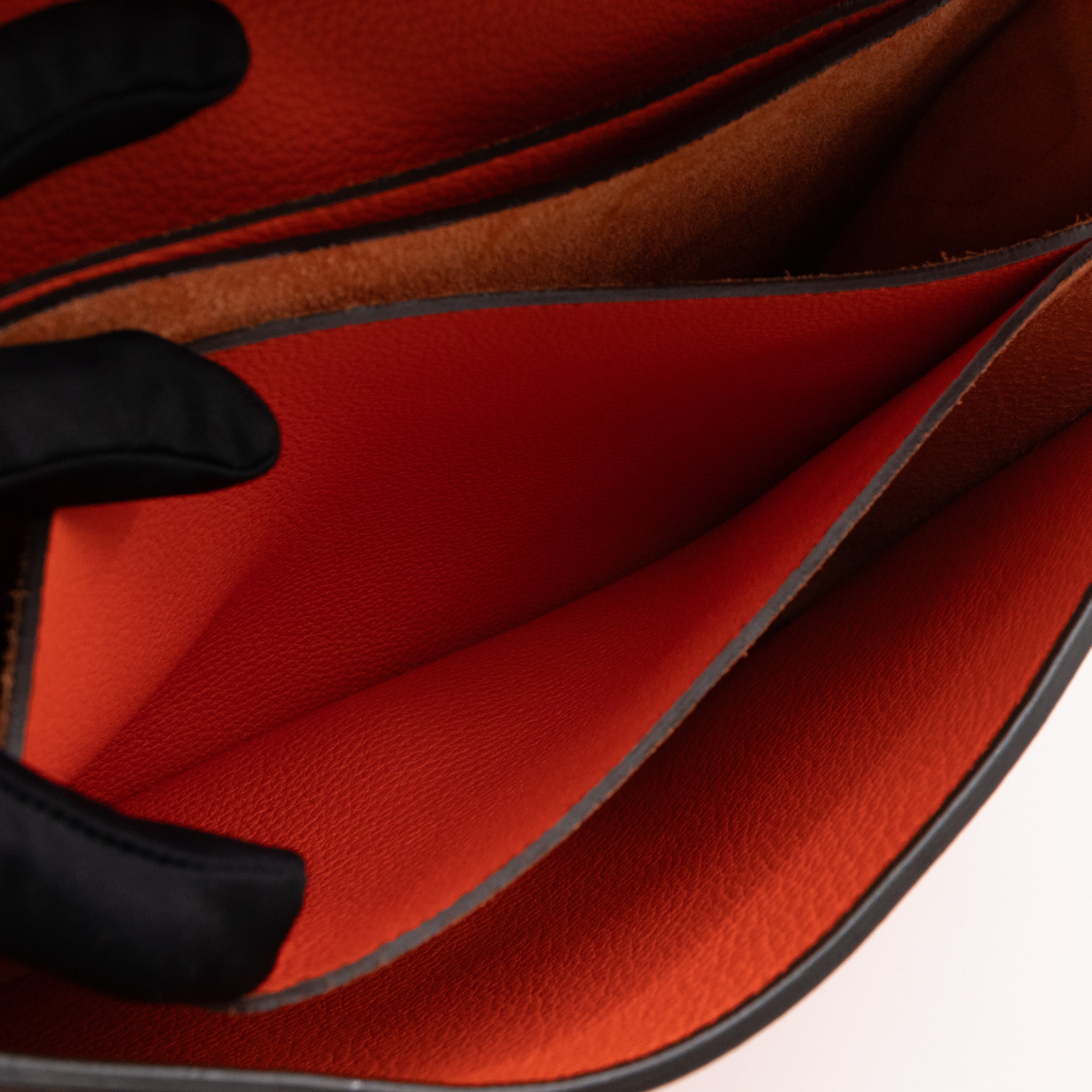 Jackie Soft Flap Bag Orange Leather