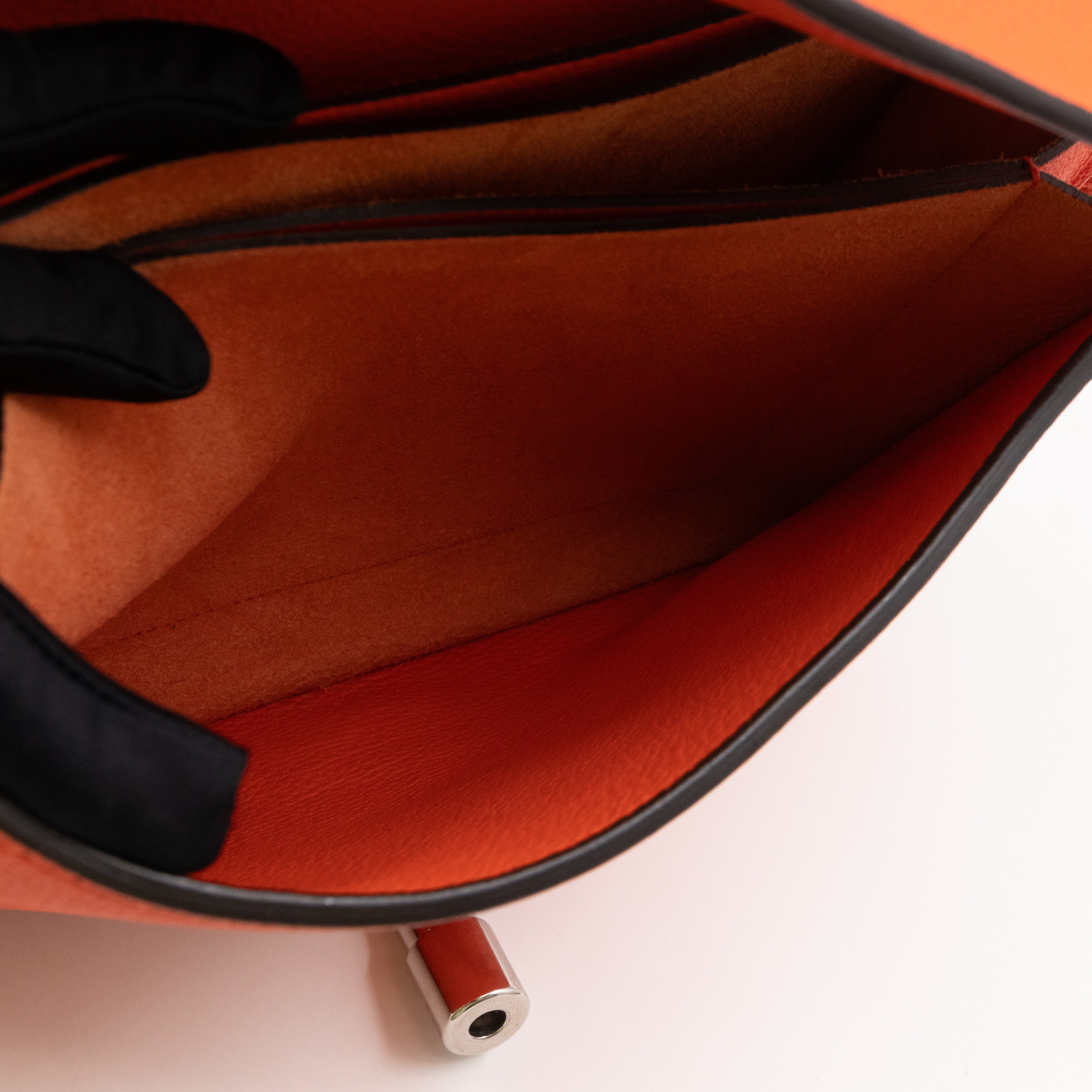 Jackie Soft Flap Bag Orange Leather