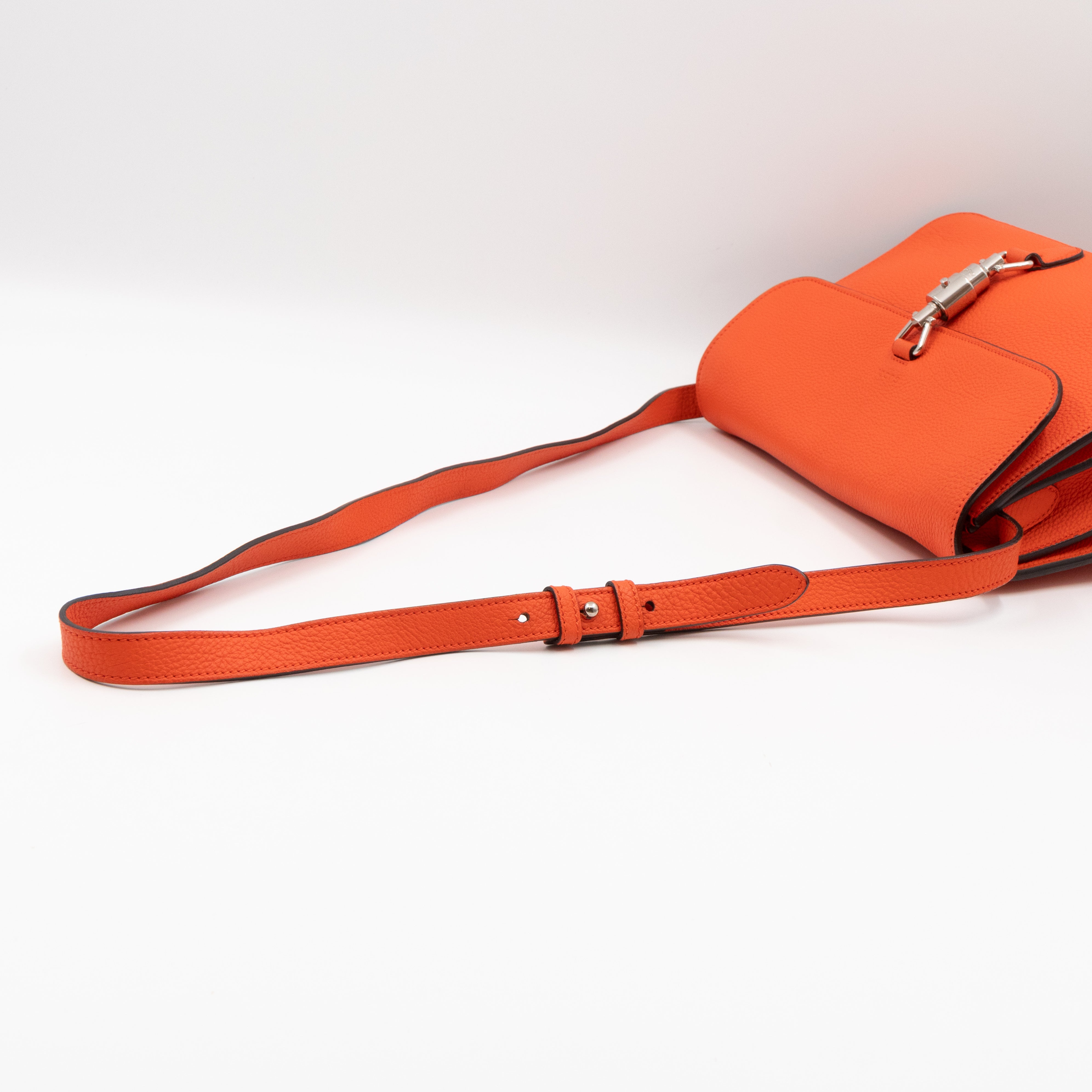 Jackie Soft Flap Bag Orange Leather