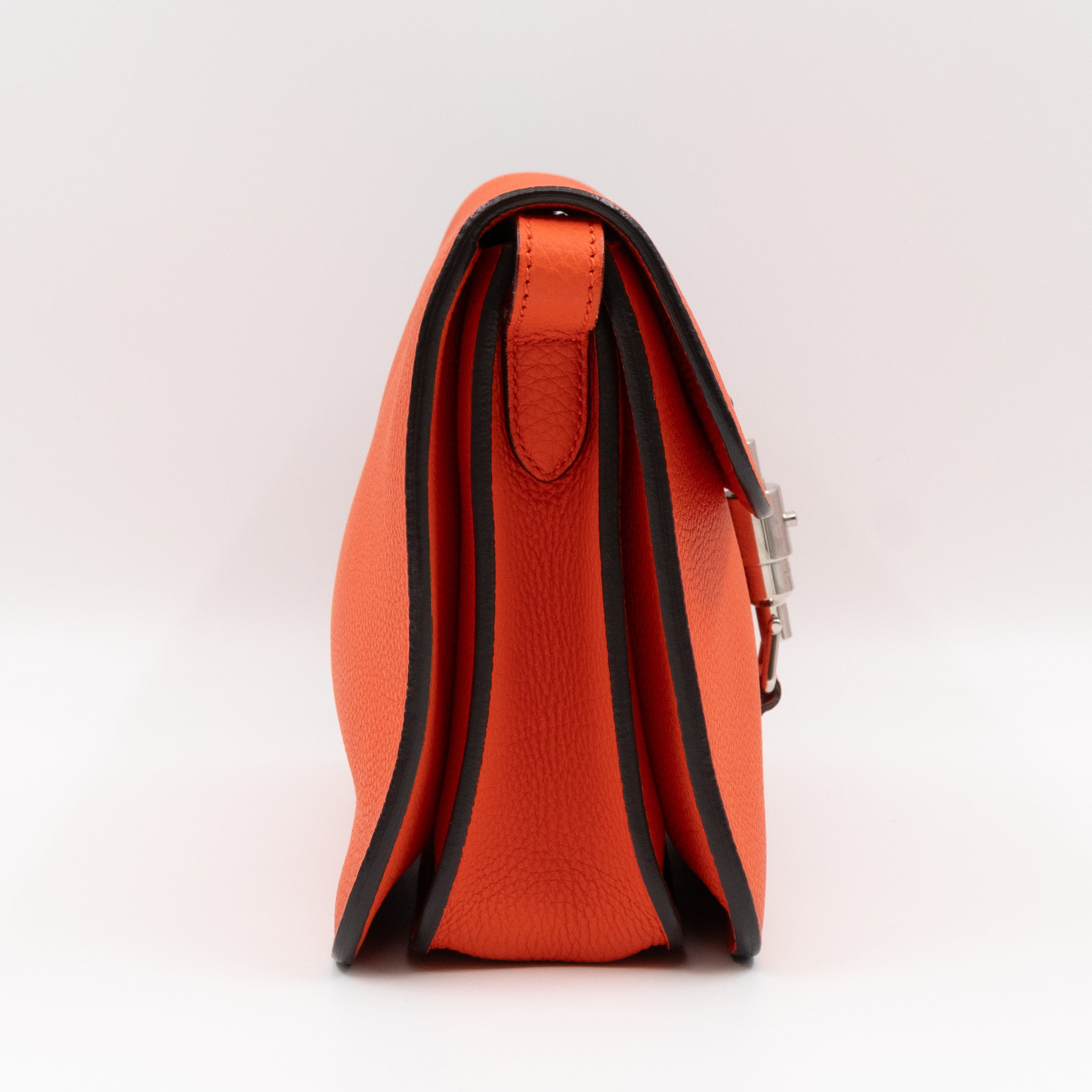 Jackie Soft Flap Bag Orange Leather