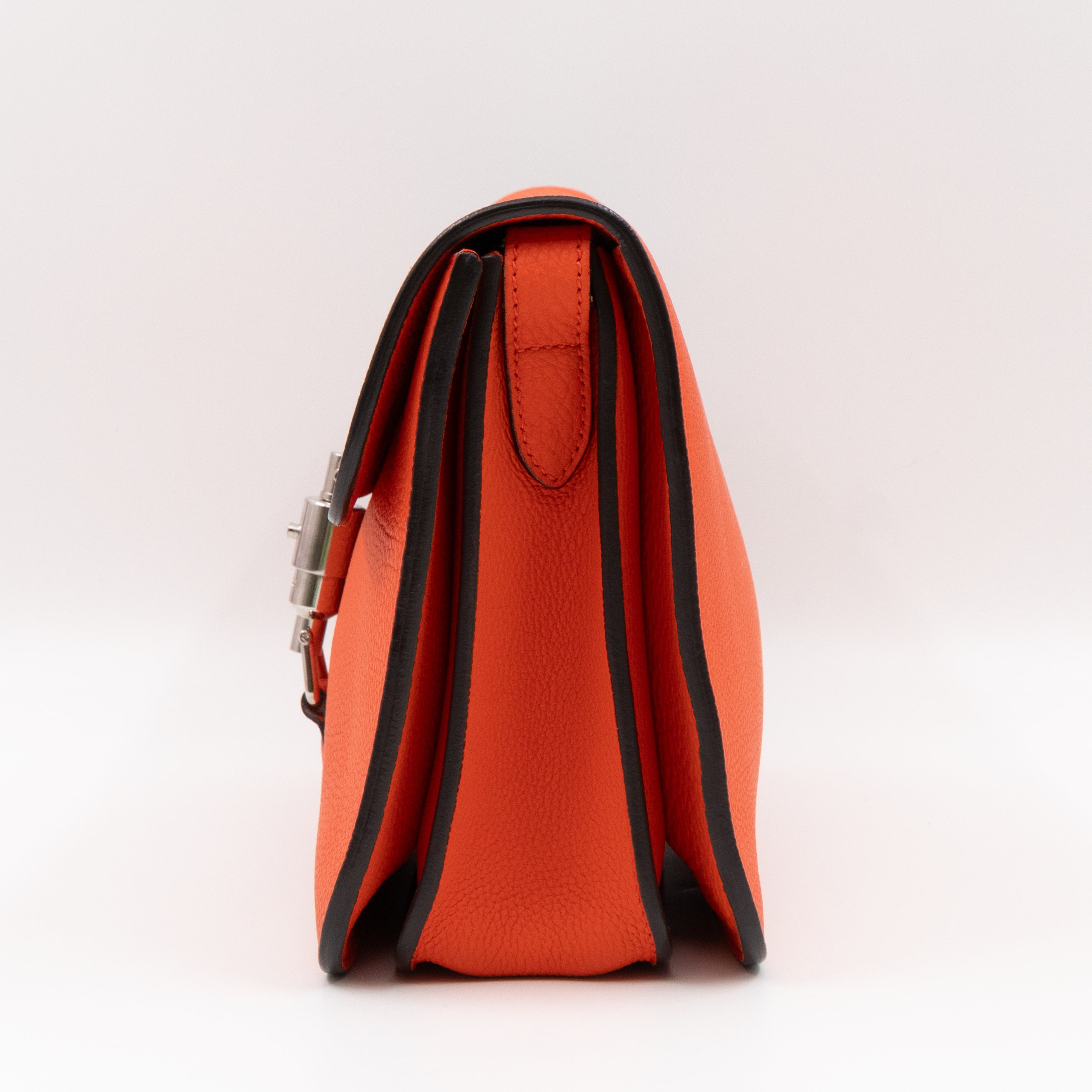 Jackie Soft Flap Bag Orange Leather