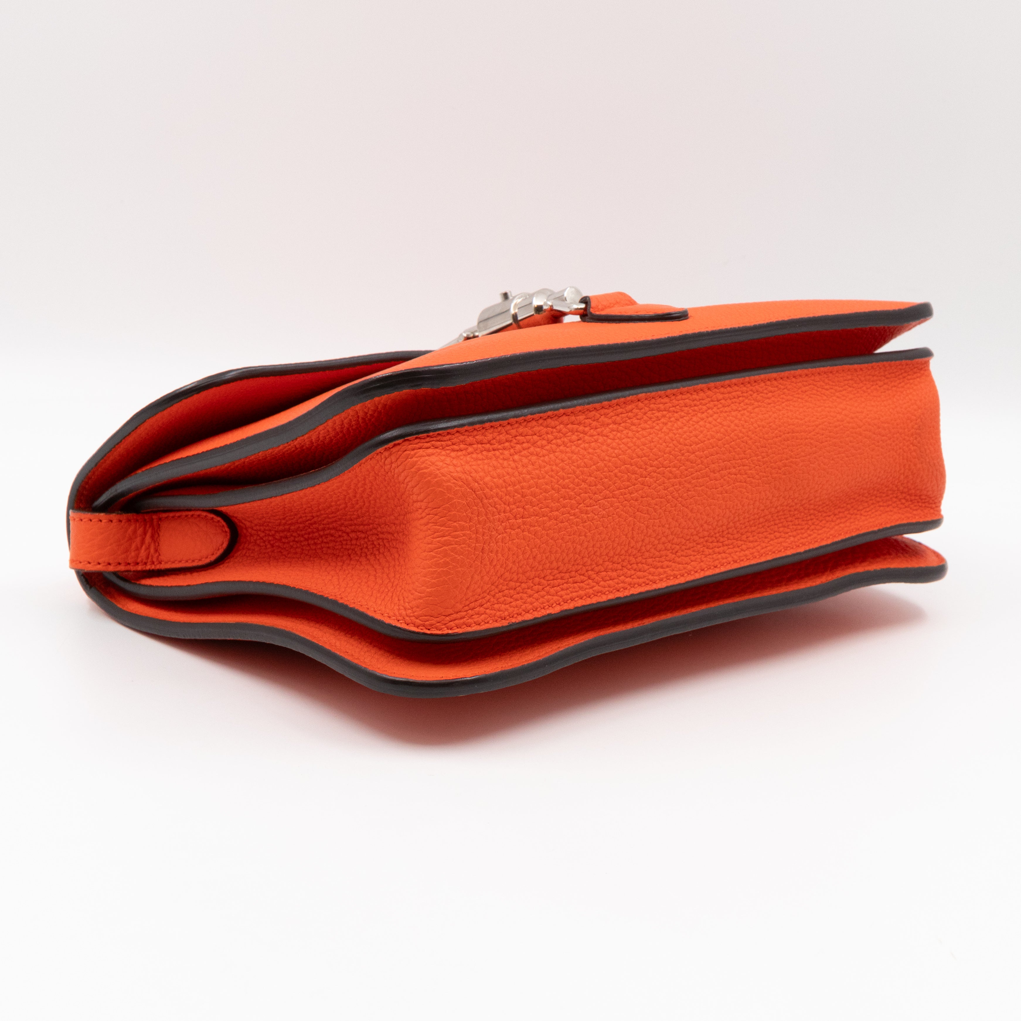 Jackie Soft Flap Bag Orange Leather