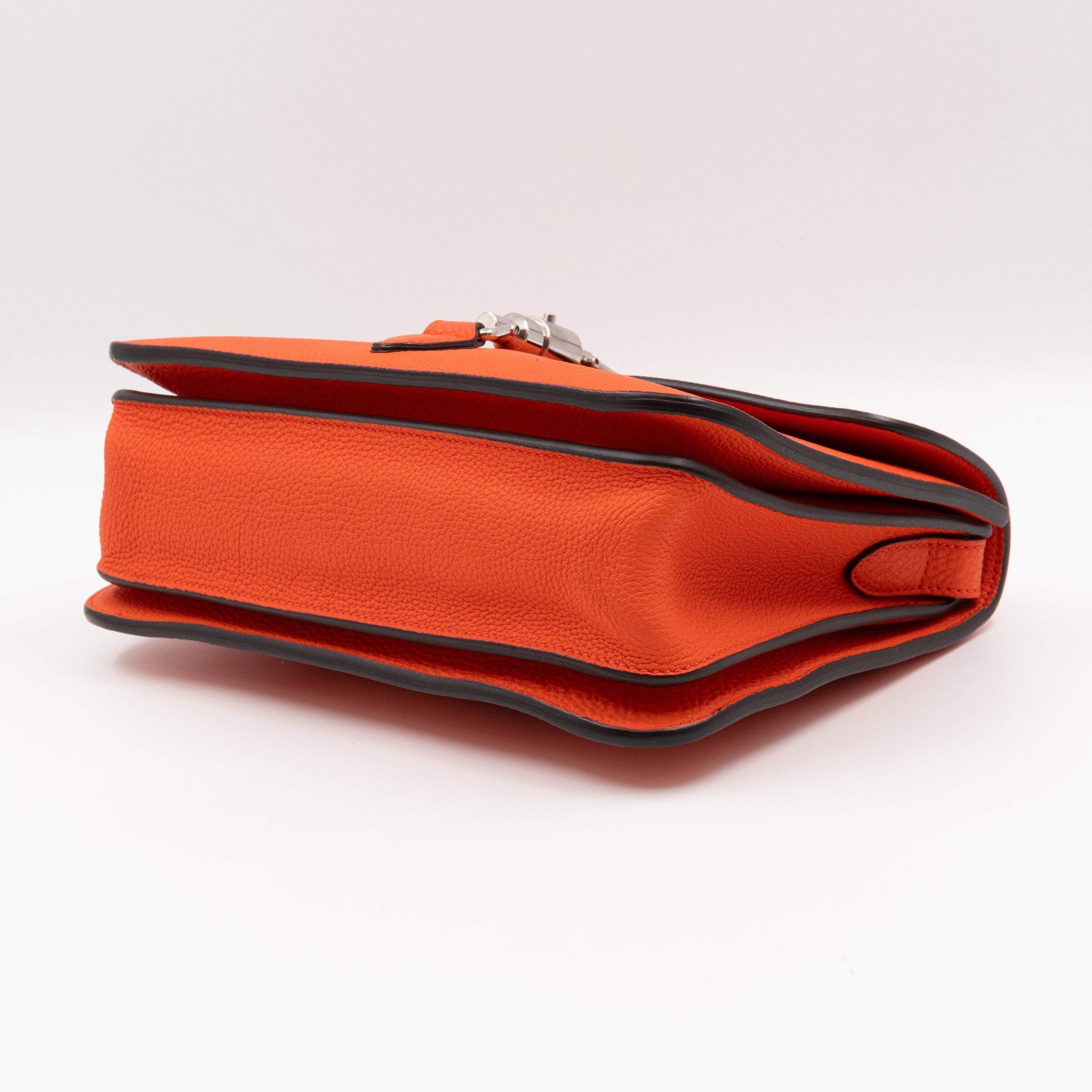 Jackie Soft Flap Bag Orange Leather