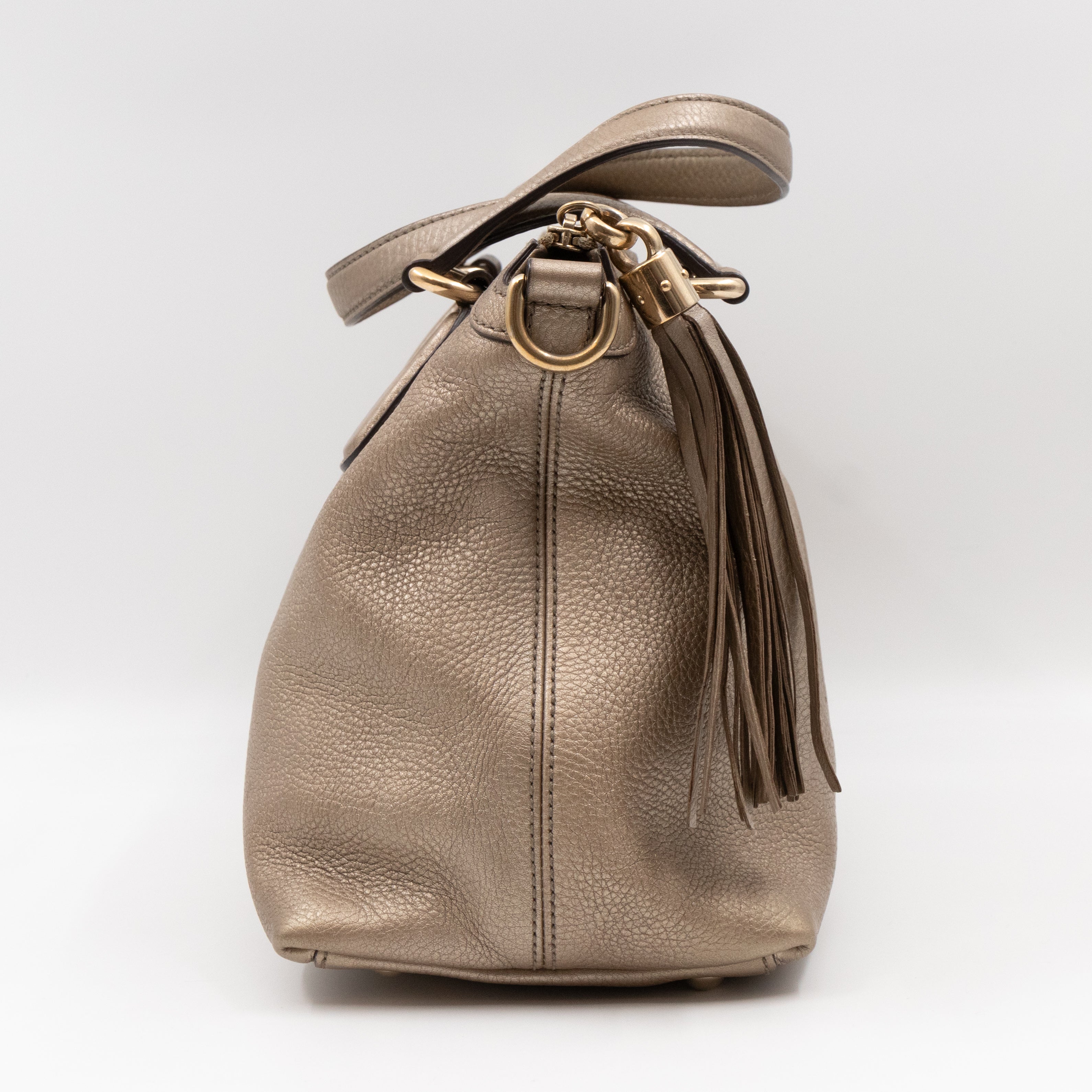 Soho Two Way Shoulder Bag Champagne Leather