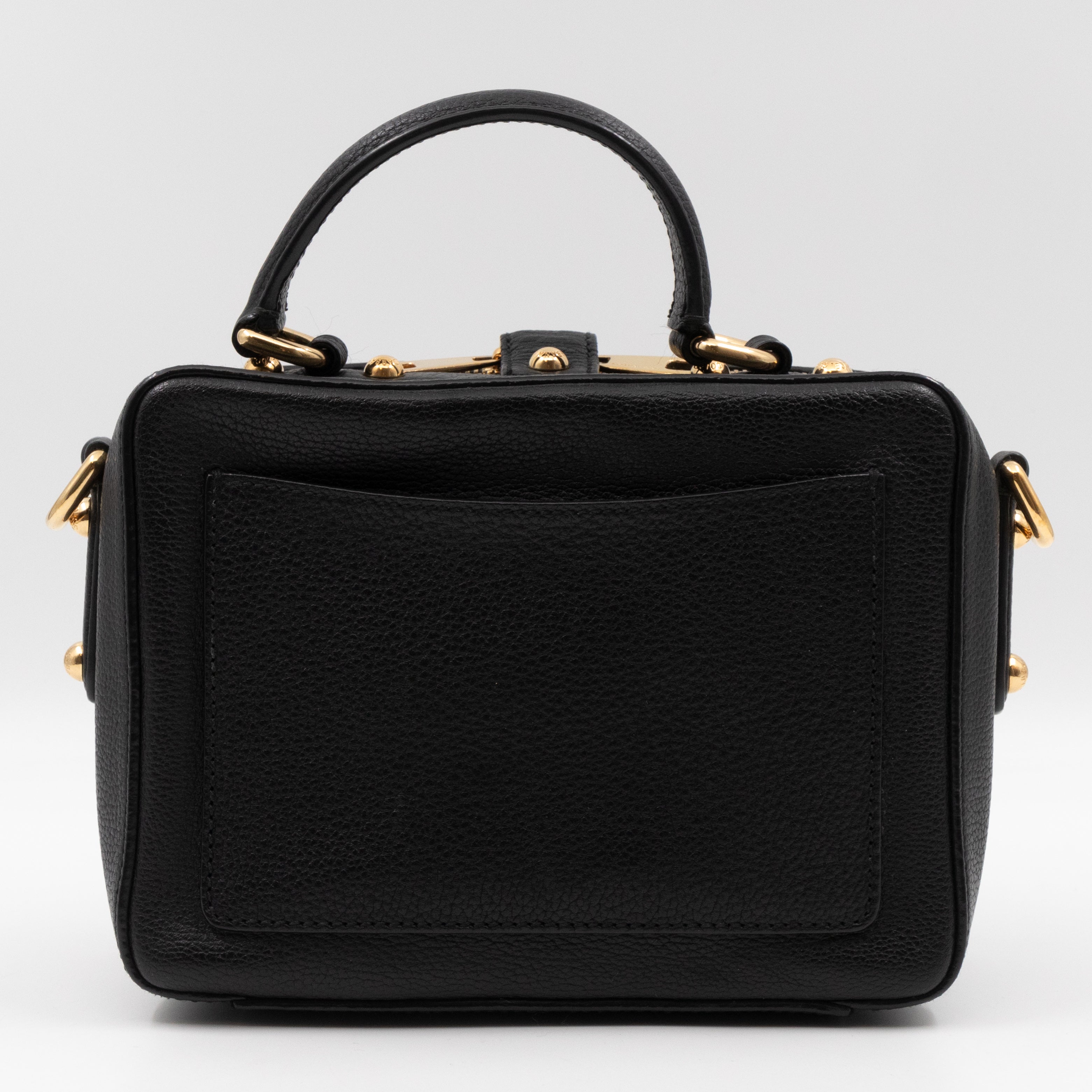 Rosaria Shoulder Bag Black Drummed Calfskin