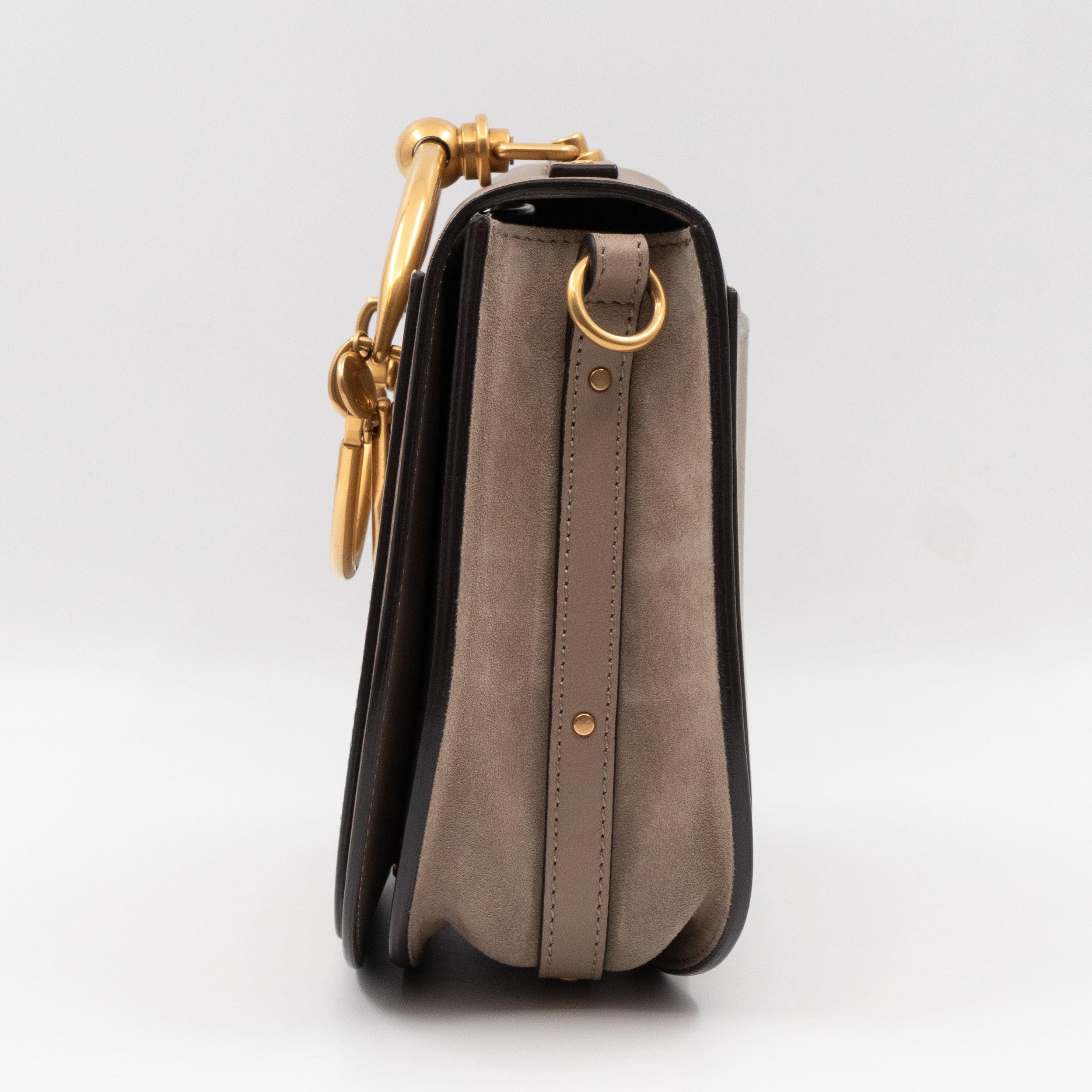 Nile Bracelet Bag Medium Gray Leather