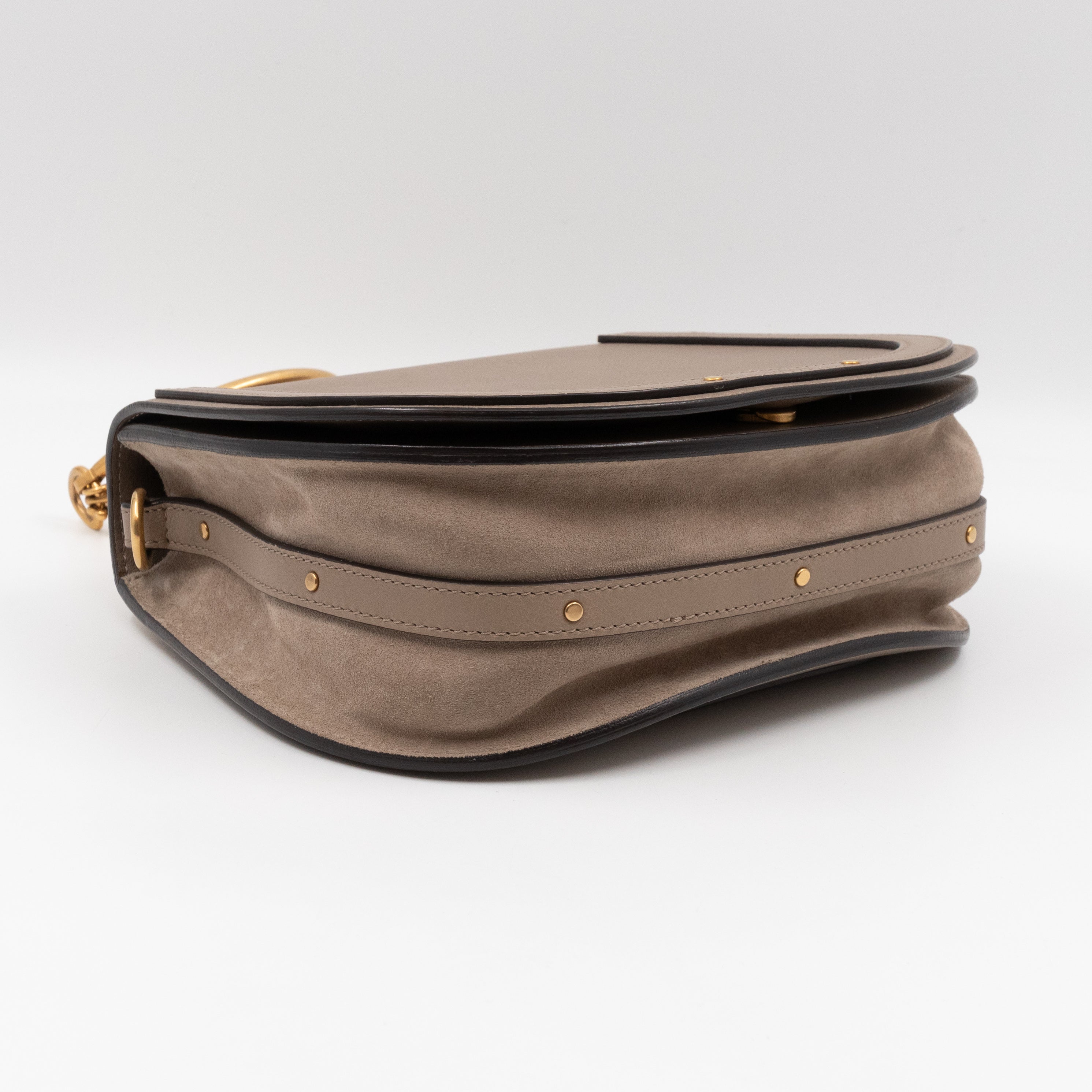 Nile Bracelet Bag Medium Gray Leather