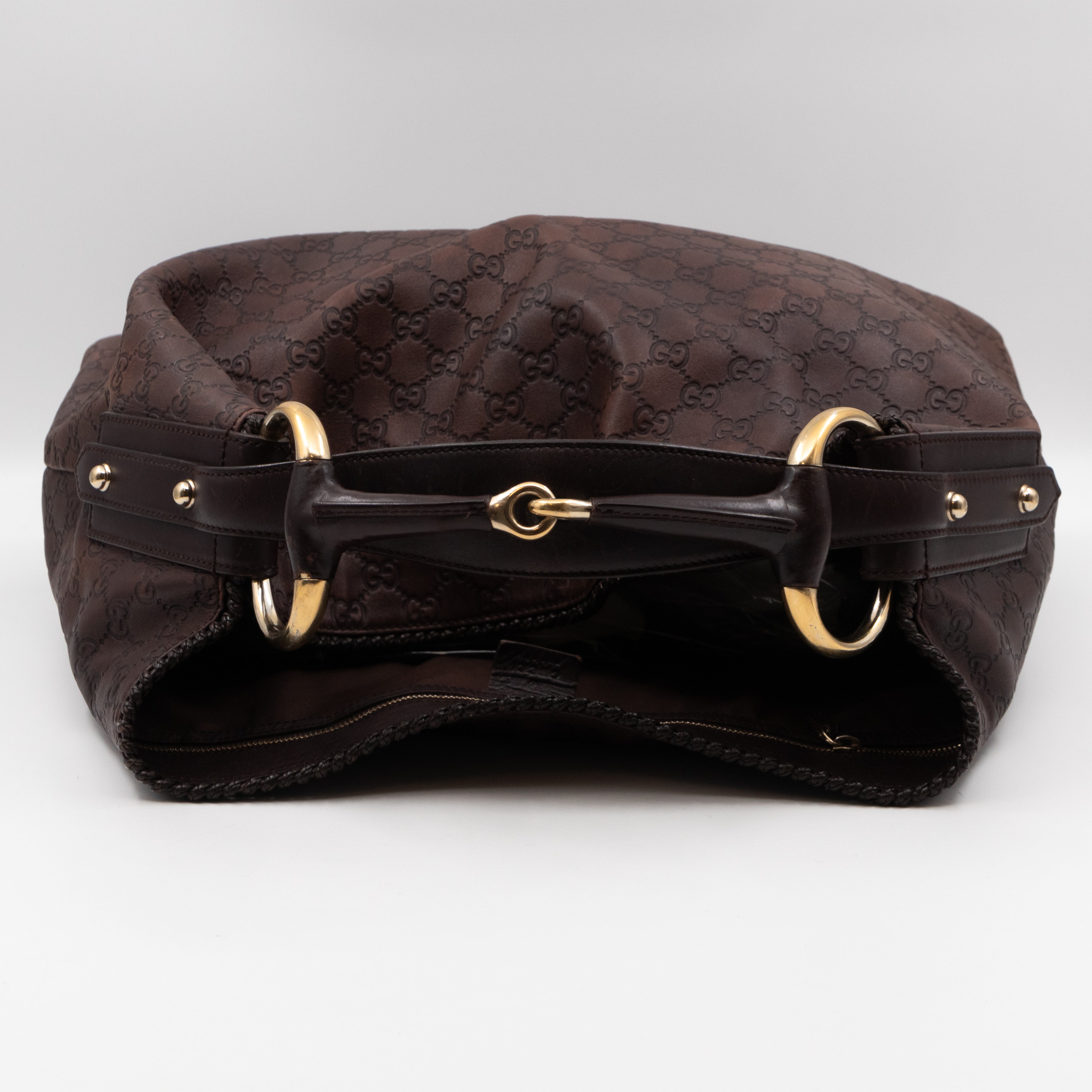 Horsebit Hobo Bag Large Brown Leather