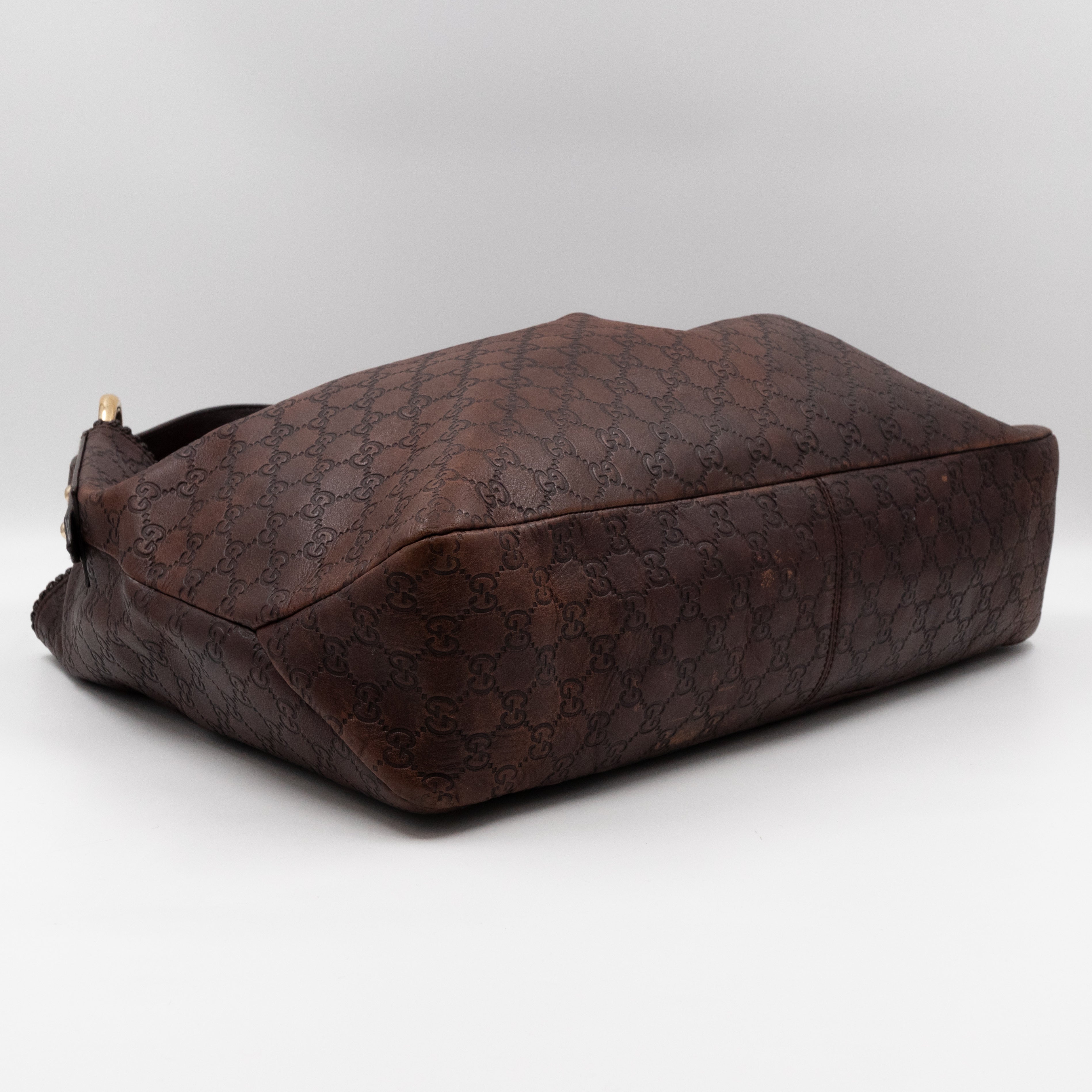 Horsebit Hobo Bag Large Brown Leather