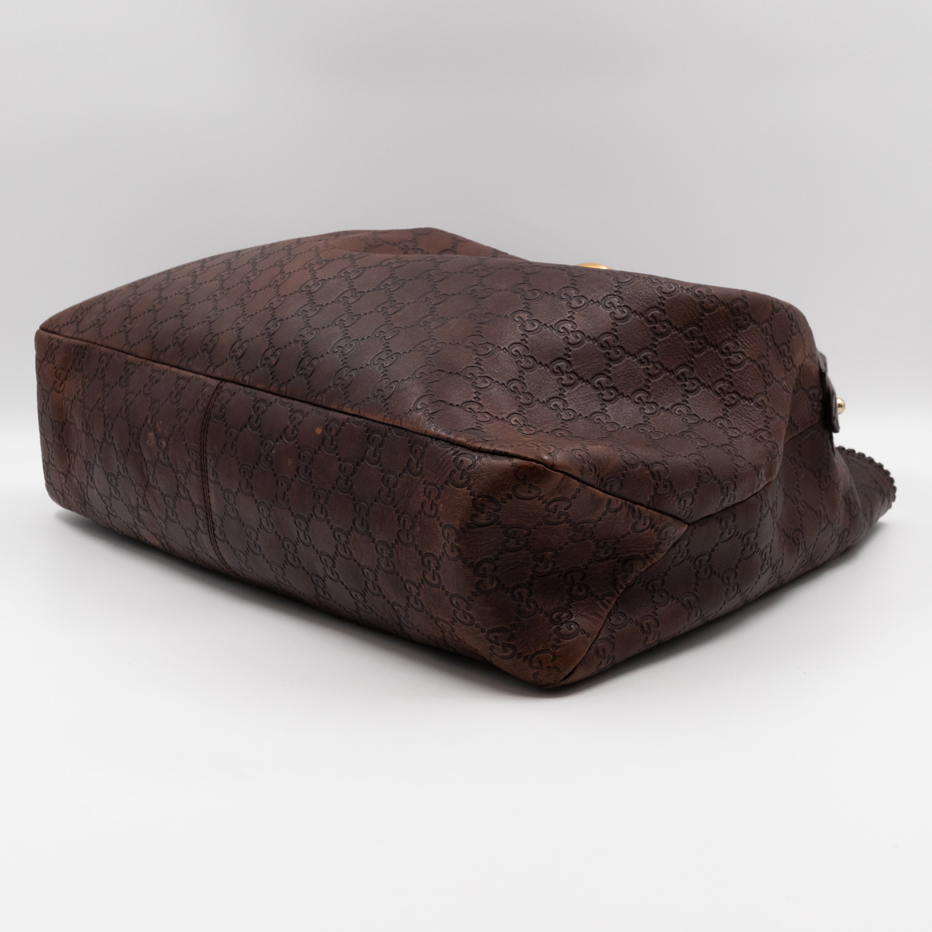 Horsebit Hobo Bag Large Brown Leather