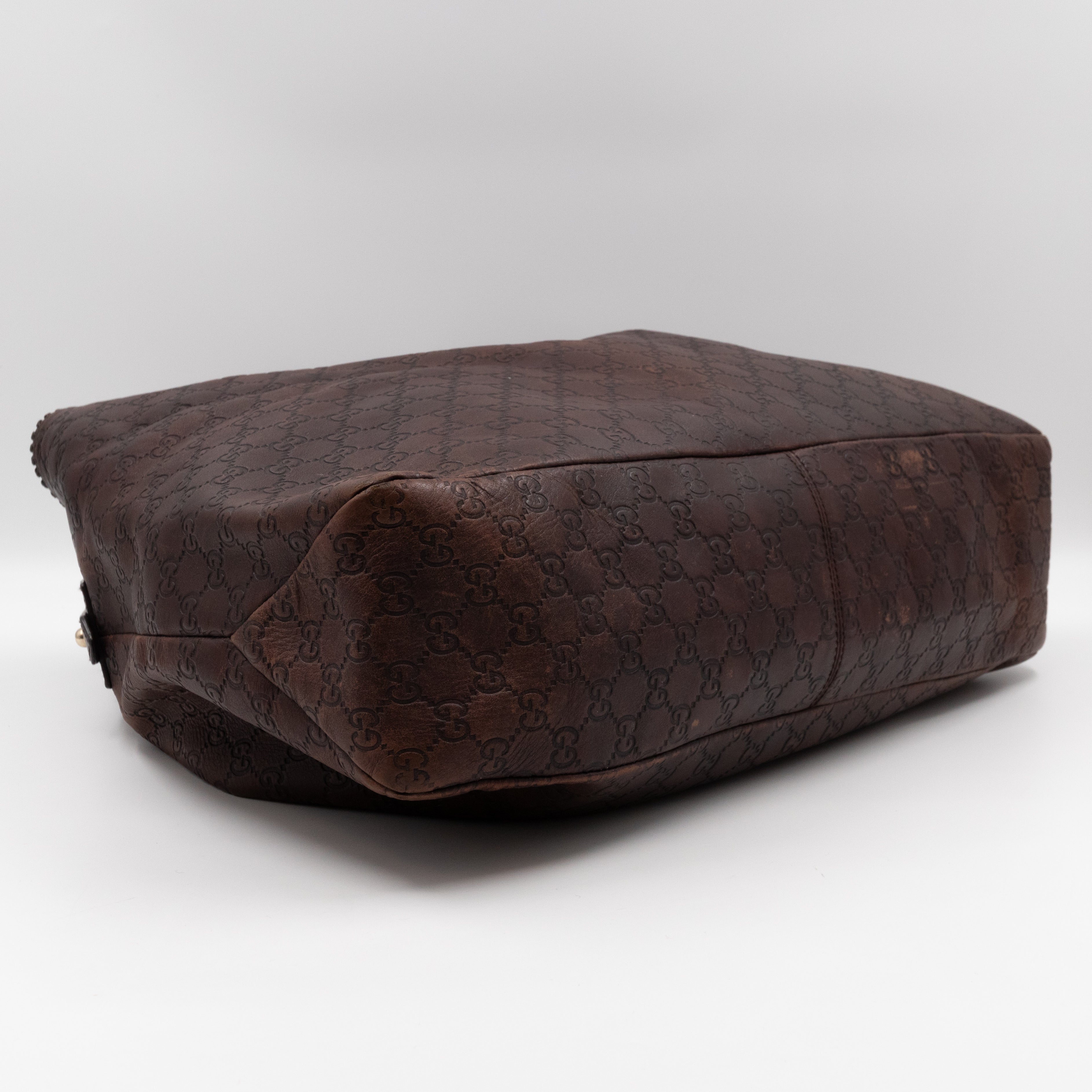 Horsebit Hobo Bag Large Brown Leather