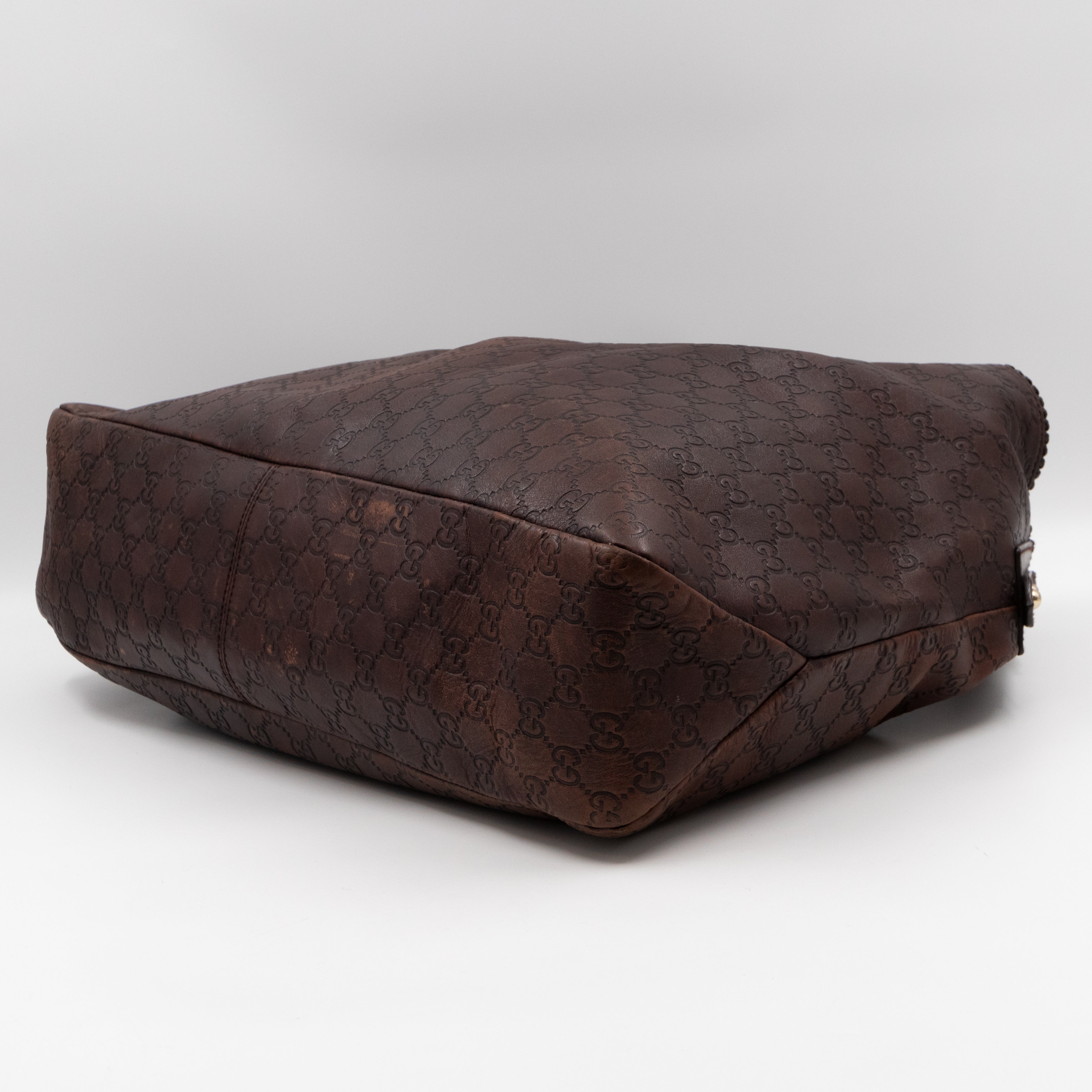 Horsebit Hobo Bag Large Brown Leather