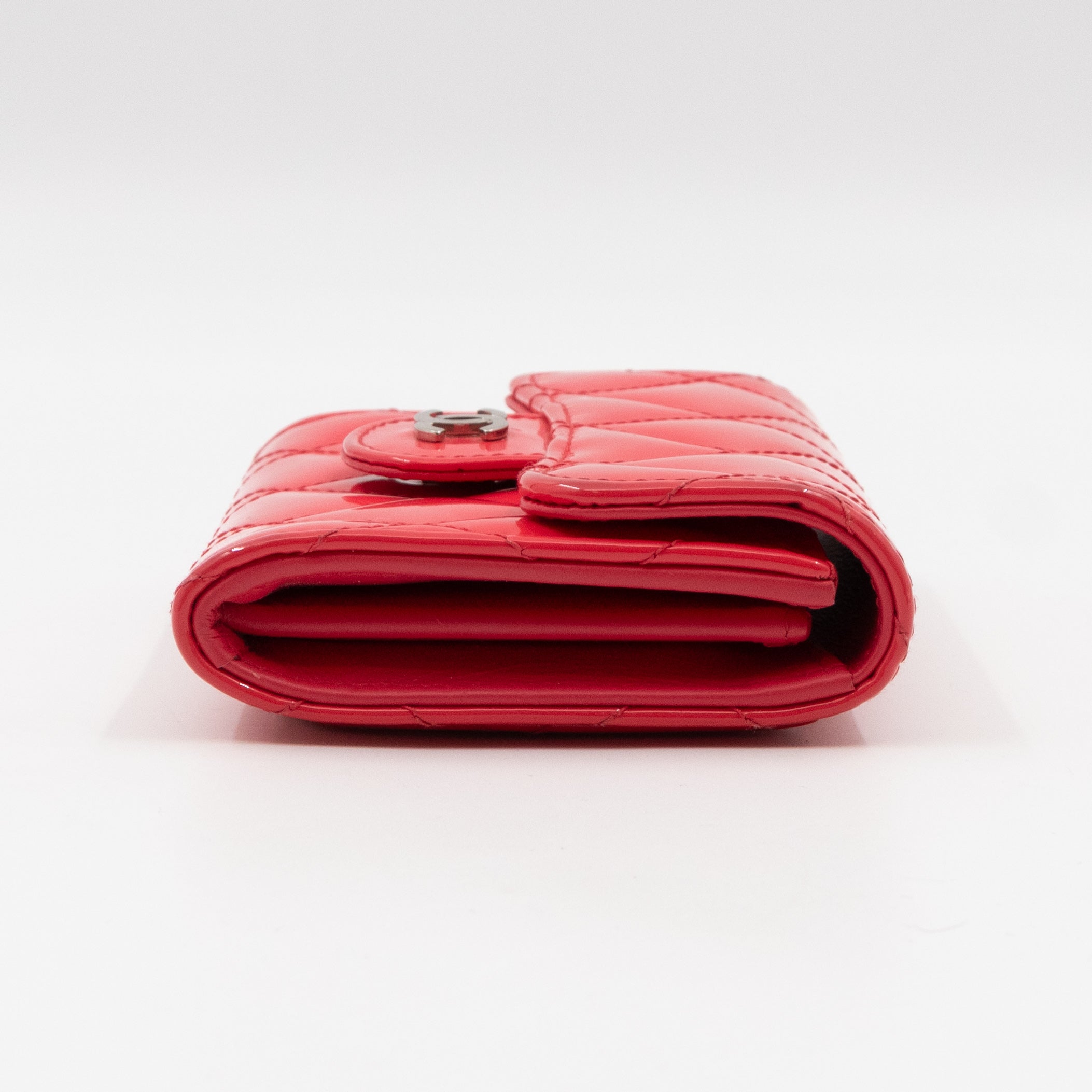 Classic Flap Card Case Pink Patent Leather