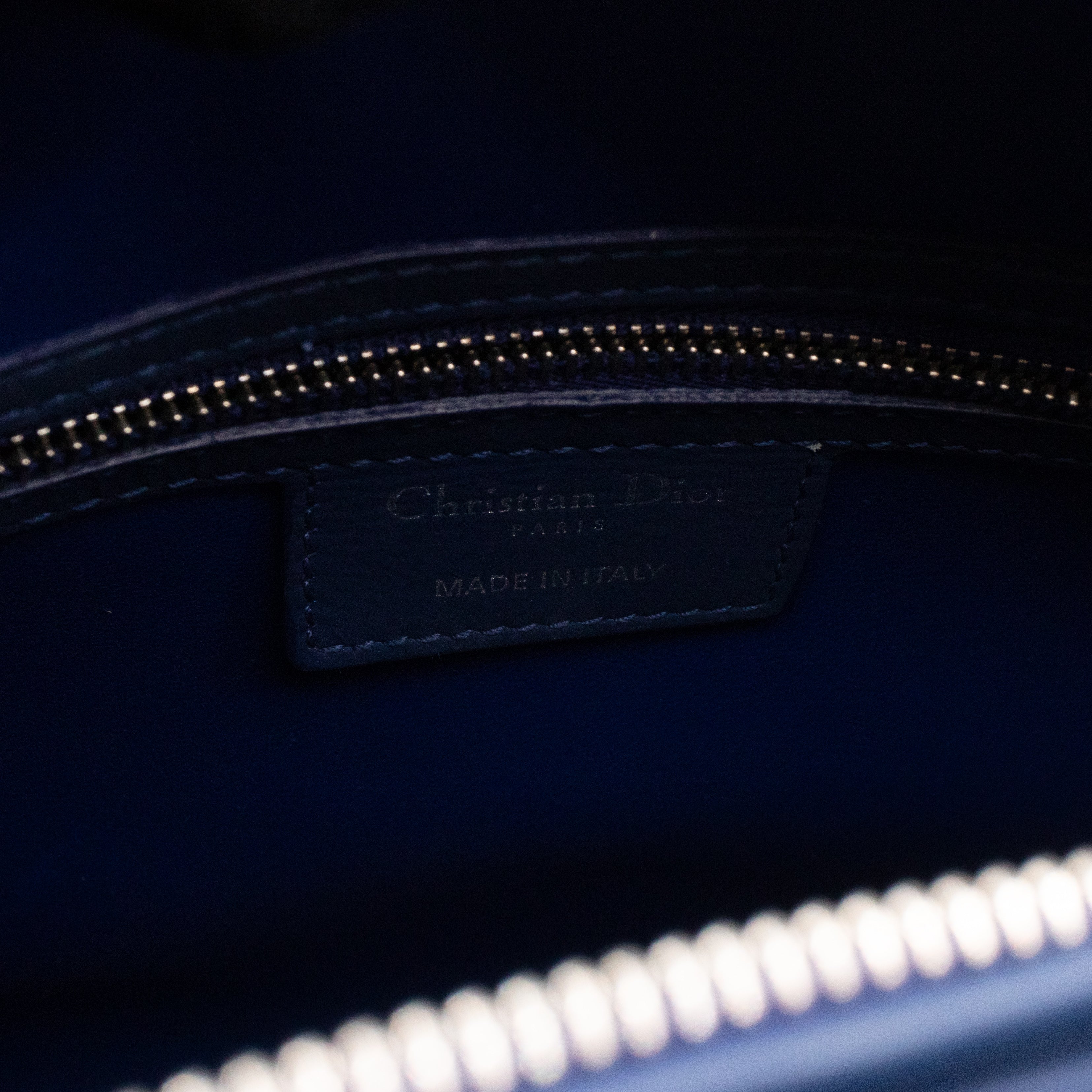 Lady Dior Large Navy Blue Ultra Matte Leather