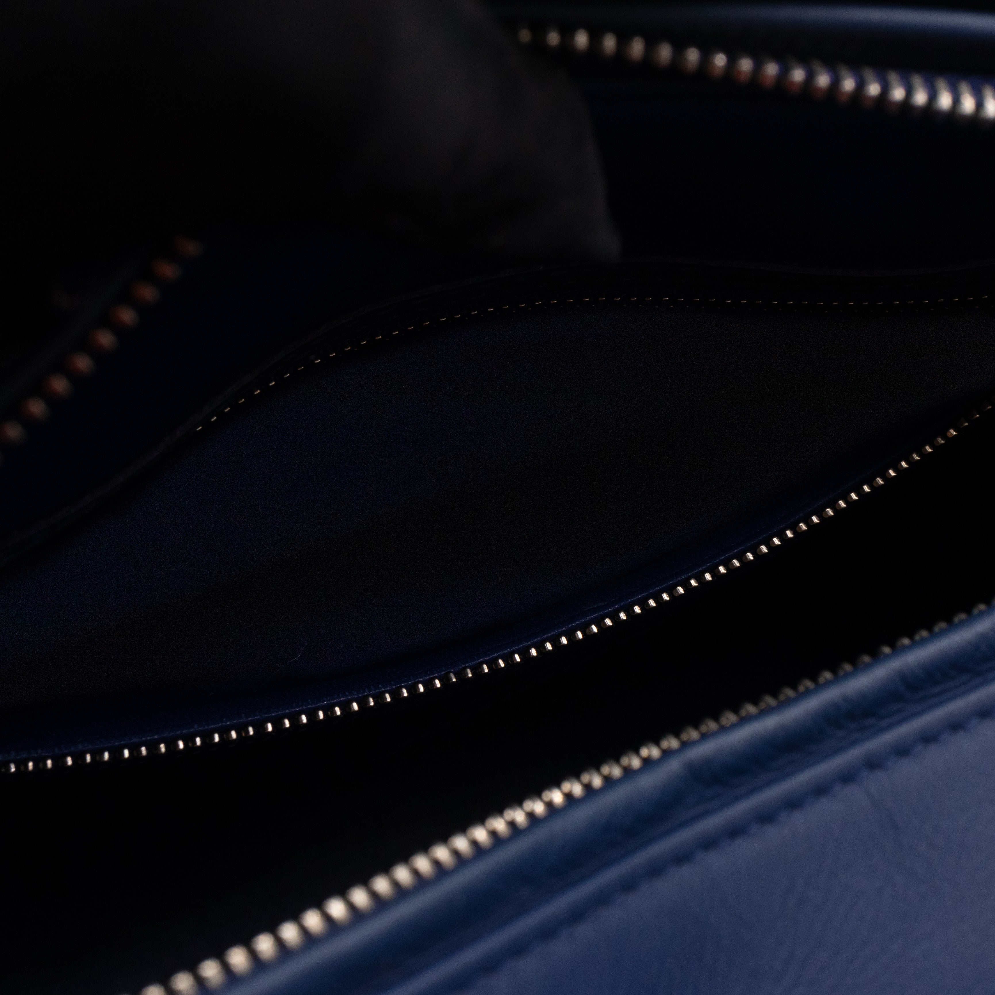 Lady Dior Large Navy Blue Ultra Matte Leather