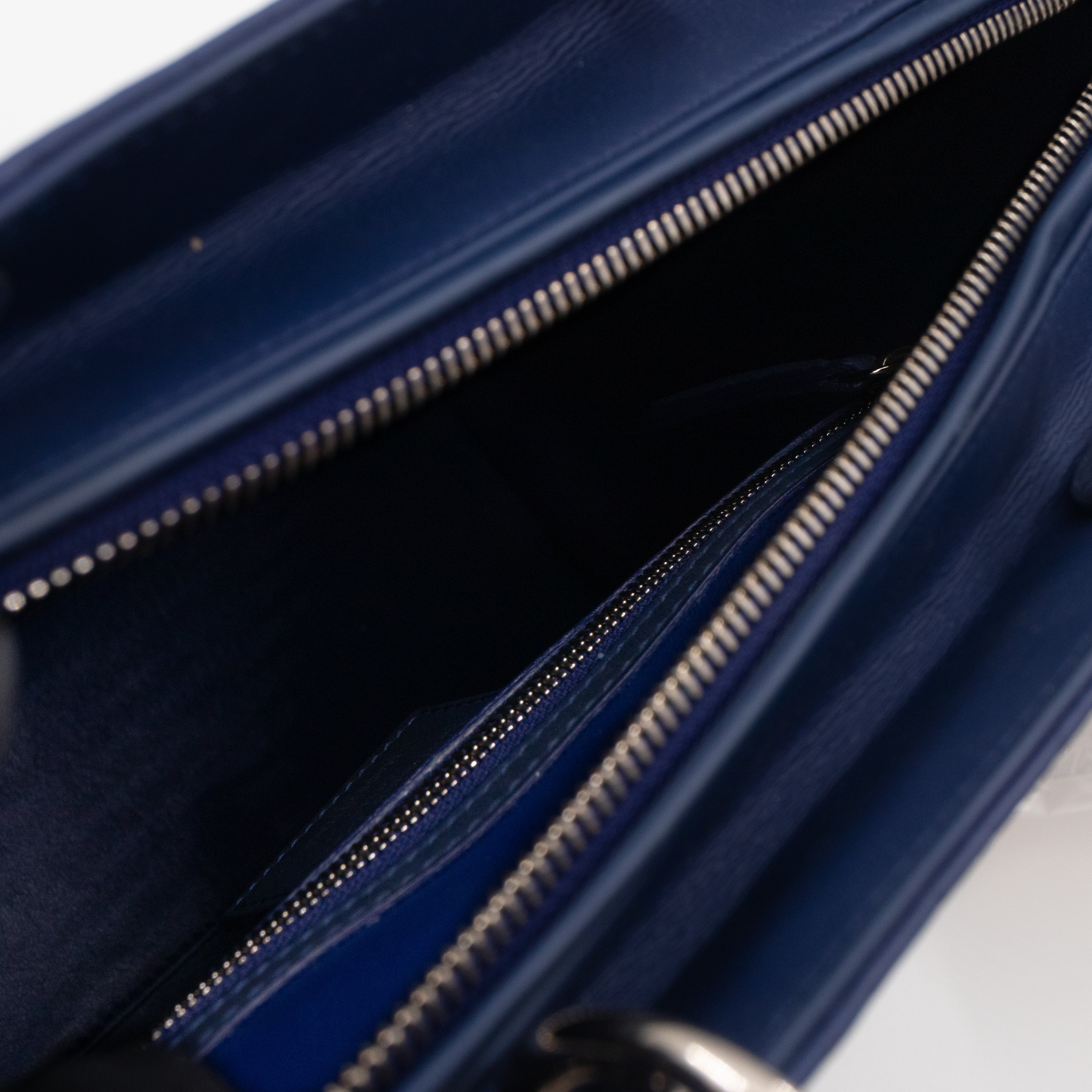 Lady Dior Large Navy Blue Ultra Matte Leather