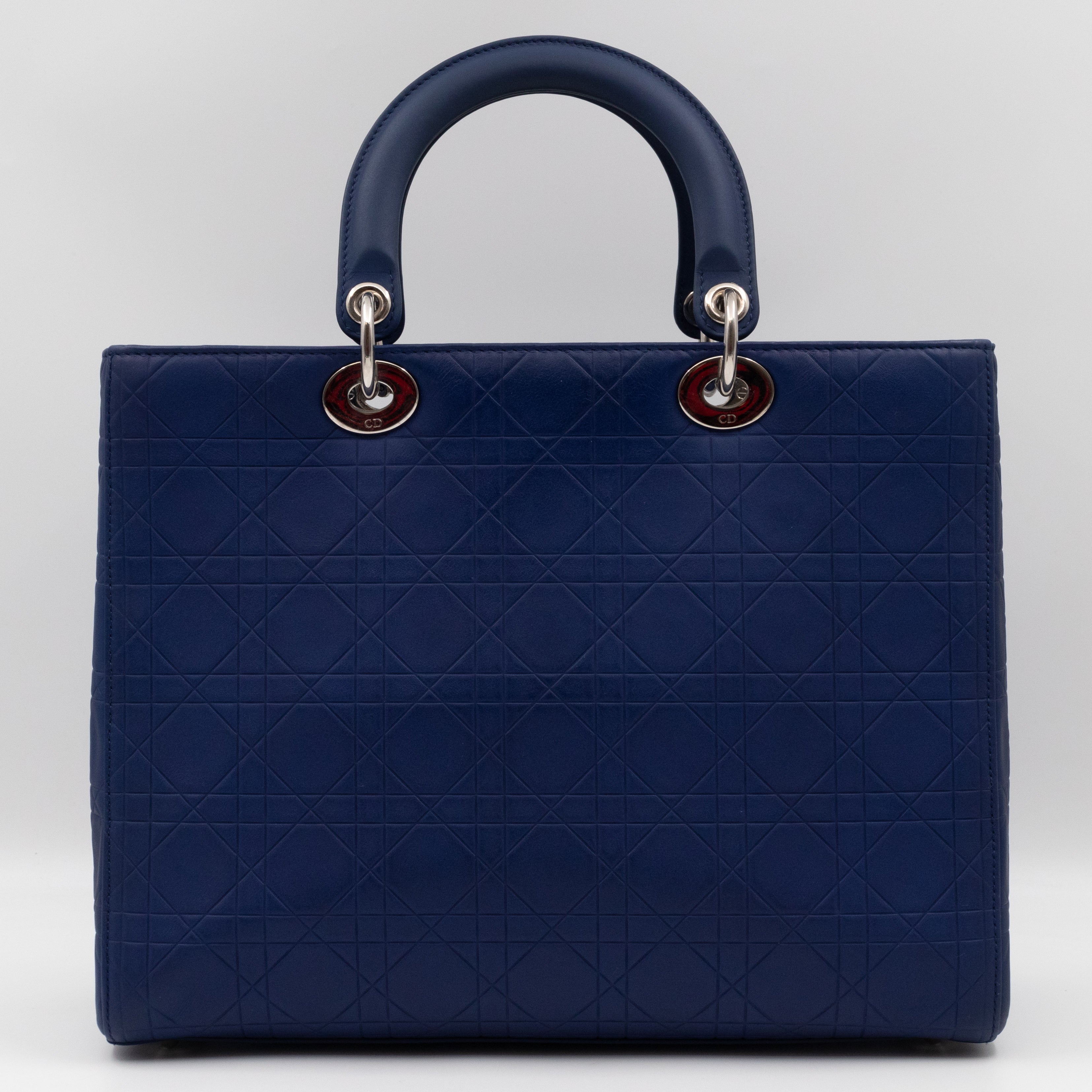 Lady Dior Large Navy Blue Ultra Matte Leather