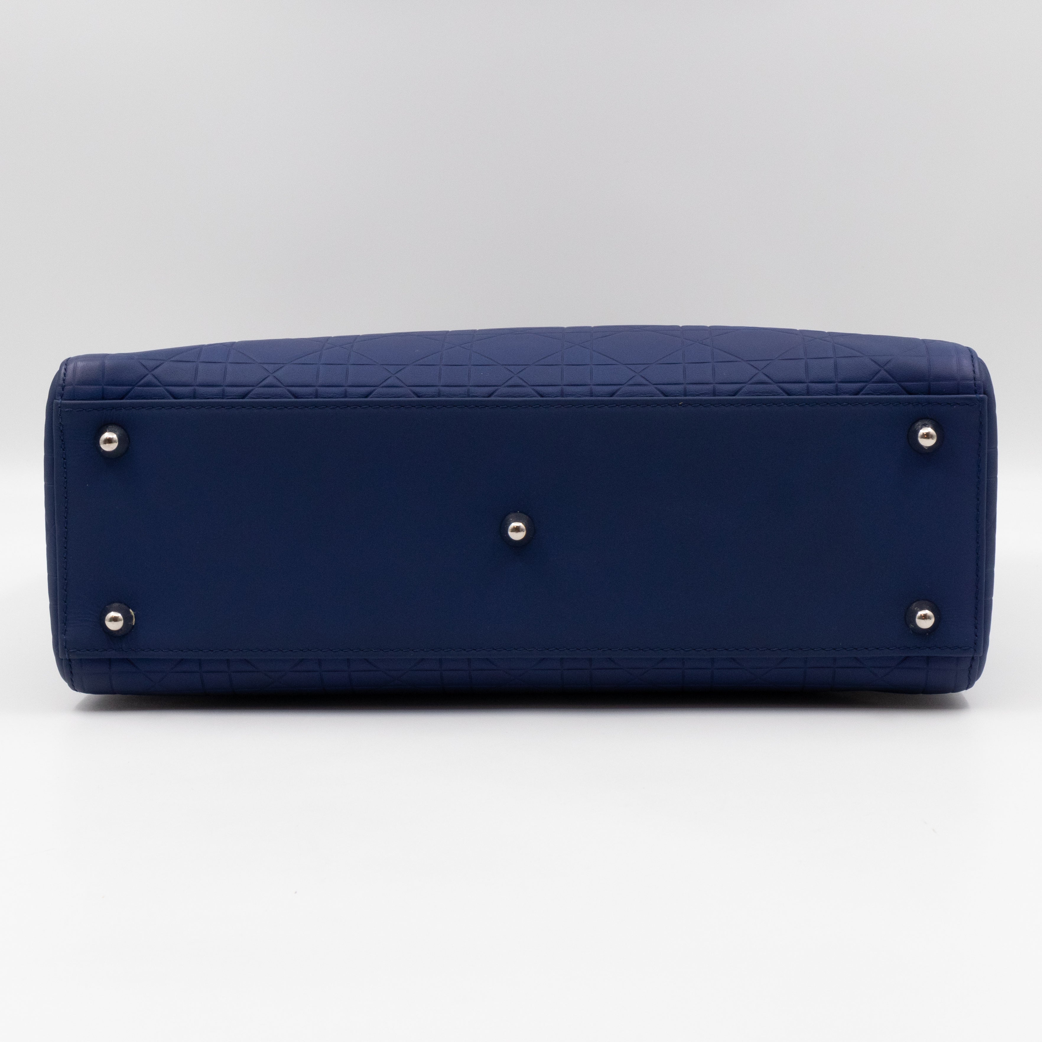 Lady Dior Large Navy Blue Ultra Matte Leather