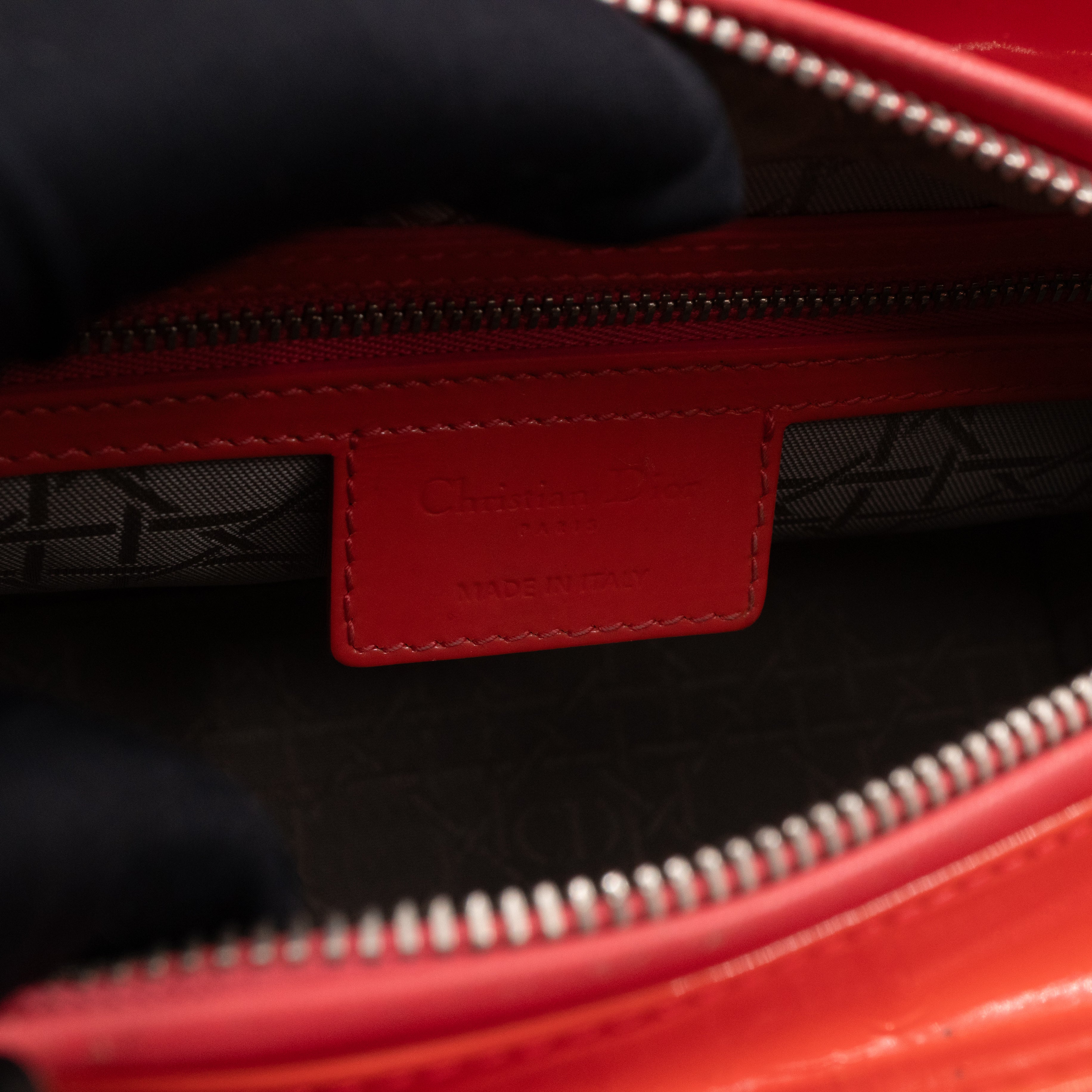 Lady Dior Medium Coral Patent Leather