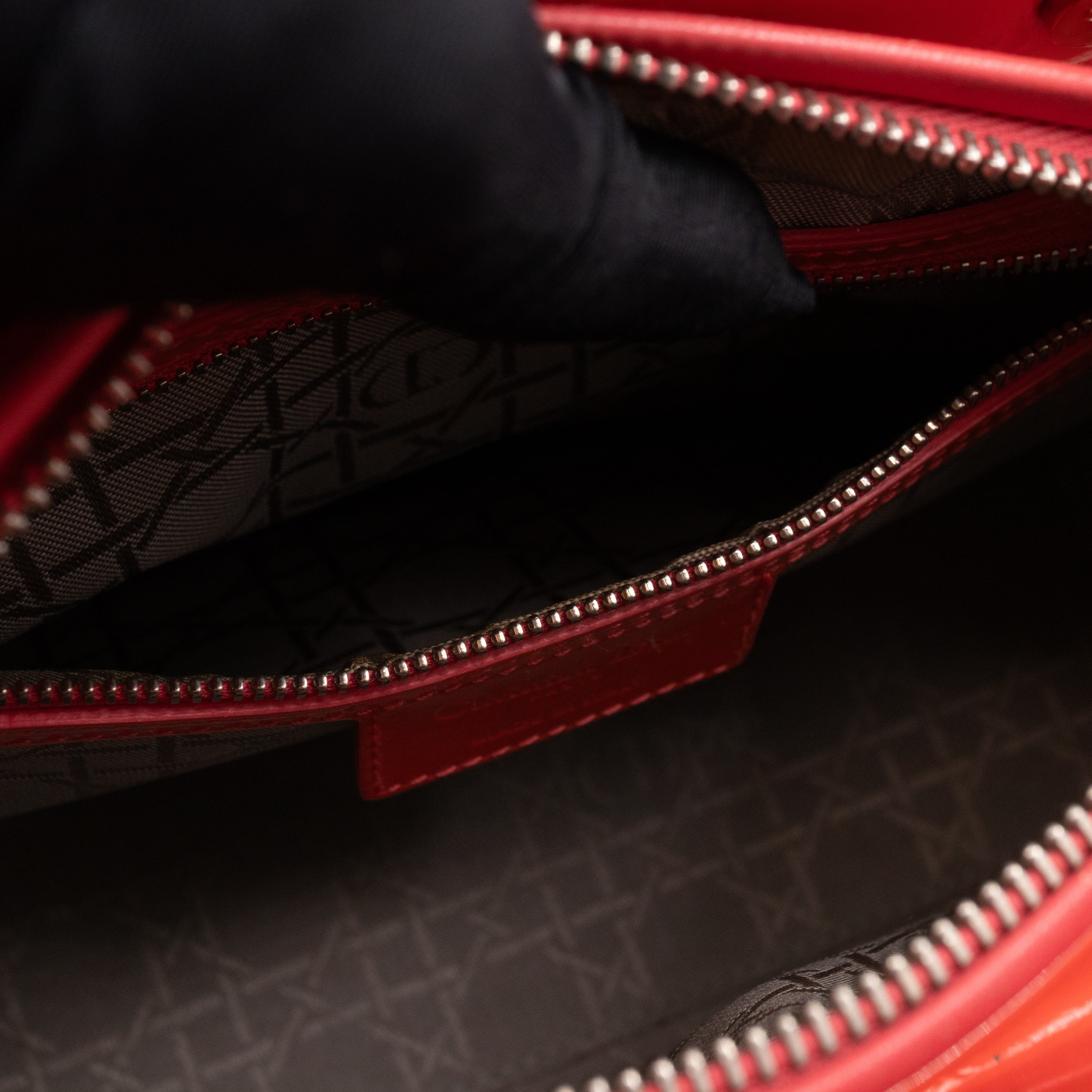 Lady Dior Medium Coral Patent Leather